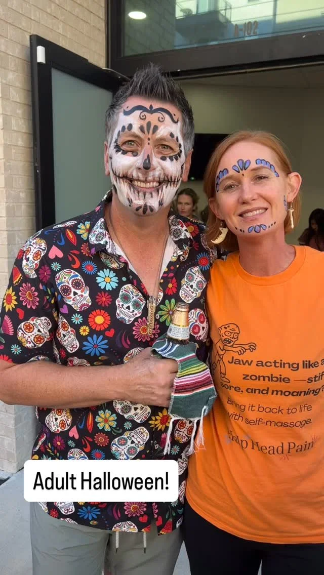 Adult Halloween! I was invited to a networking event at @eastaustinoralsurgery tonight. Let’s give some serious ❤️ to an oral surgeon who invites a TMJ massage therapist to all his events!
.
Last weekend my husband & I was invited to #death
