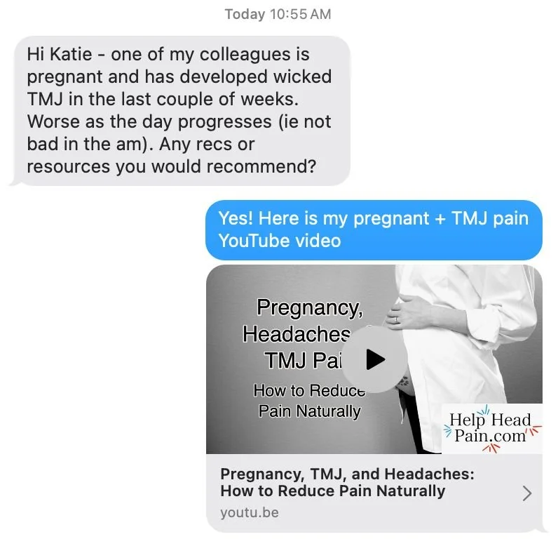 My brother-in-law is medical doctor and researcher. So it always feels good when he asks me for advice. His colleague is pregnant and her jaw pain is getting constantly worse. I recorded a YouTube video for TMJ + pregnancy that I first sent; link her