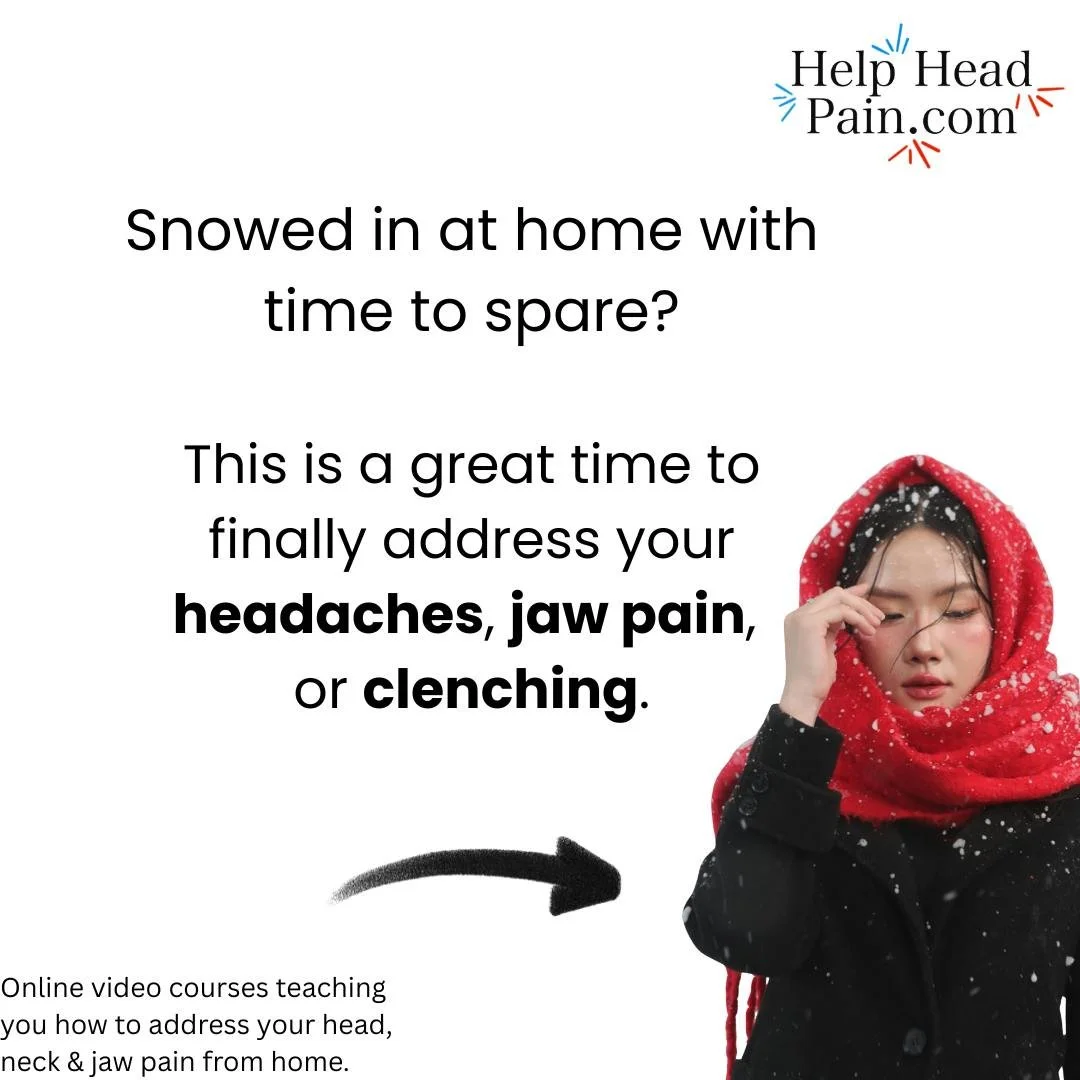 Snowed in and stuck inside? This is actually one of the best times to start addressing headaches, jaw pain, and clenching&mdash;without leaving home.

I&rsquo;m Katie, a massage therapist who teaches people how to relieve the muscular side of TMJ pai