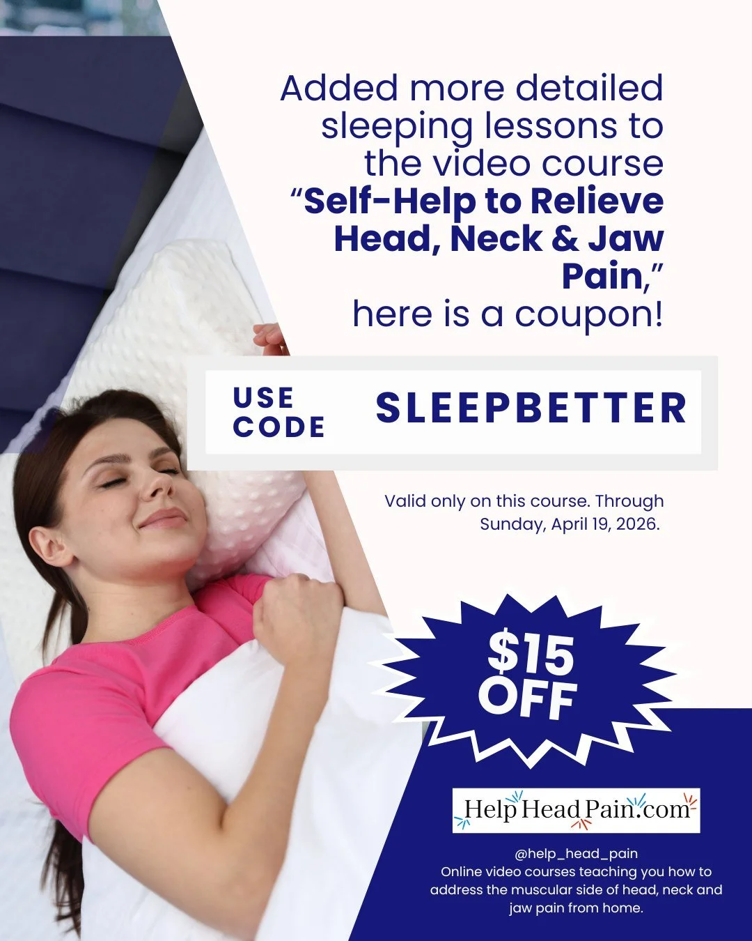 I just expanded the sleeping section inside "Self-Help to Relieve Head, Neck &amp; Jaw Pain"&mdash;because what happens overnight can either help your progress&hellip; or quietly work against it.

This update walks you through:
&bull; What 