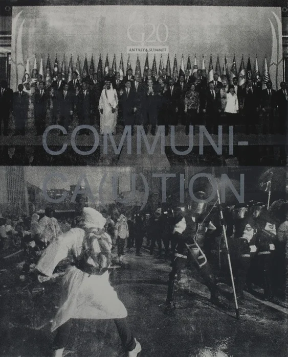 COMMUNI-CA(U)TION-2 (2015), Screen print on paper, 22" x 30" (55.88 x 76.2 cm)