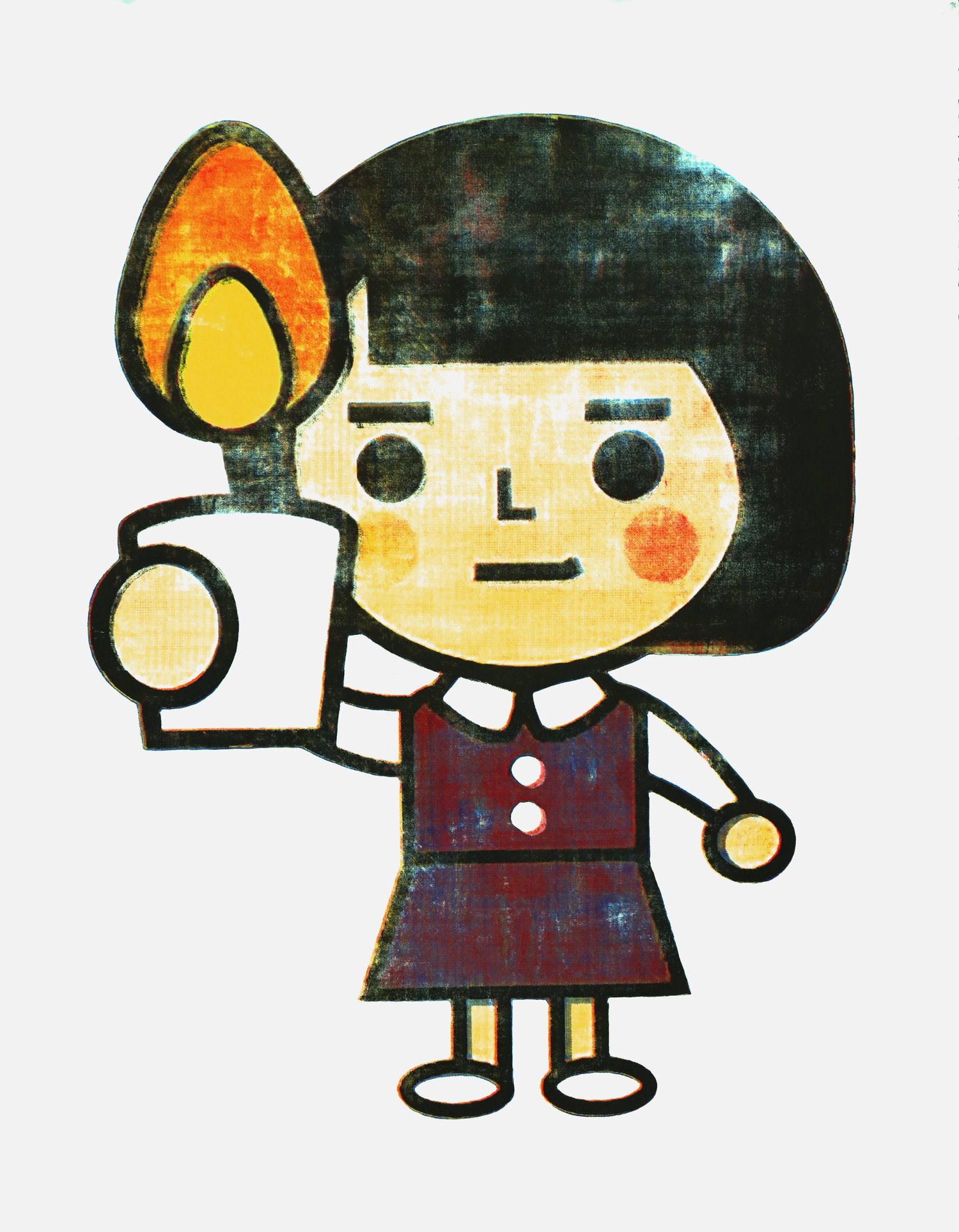 Candlelight Girl (2017), Screen print on paper, 38" x 50" (96.52 x 127 cm)