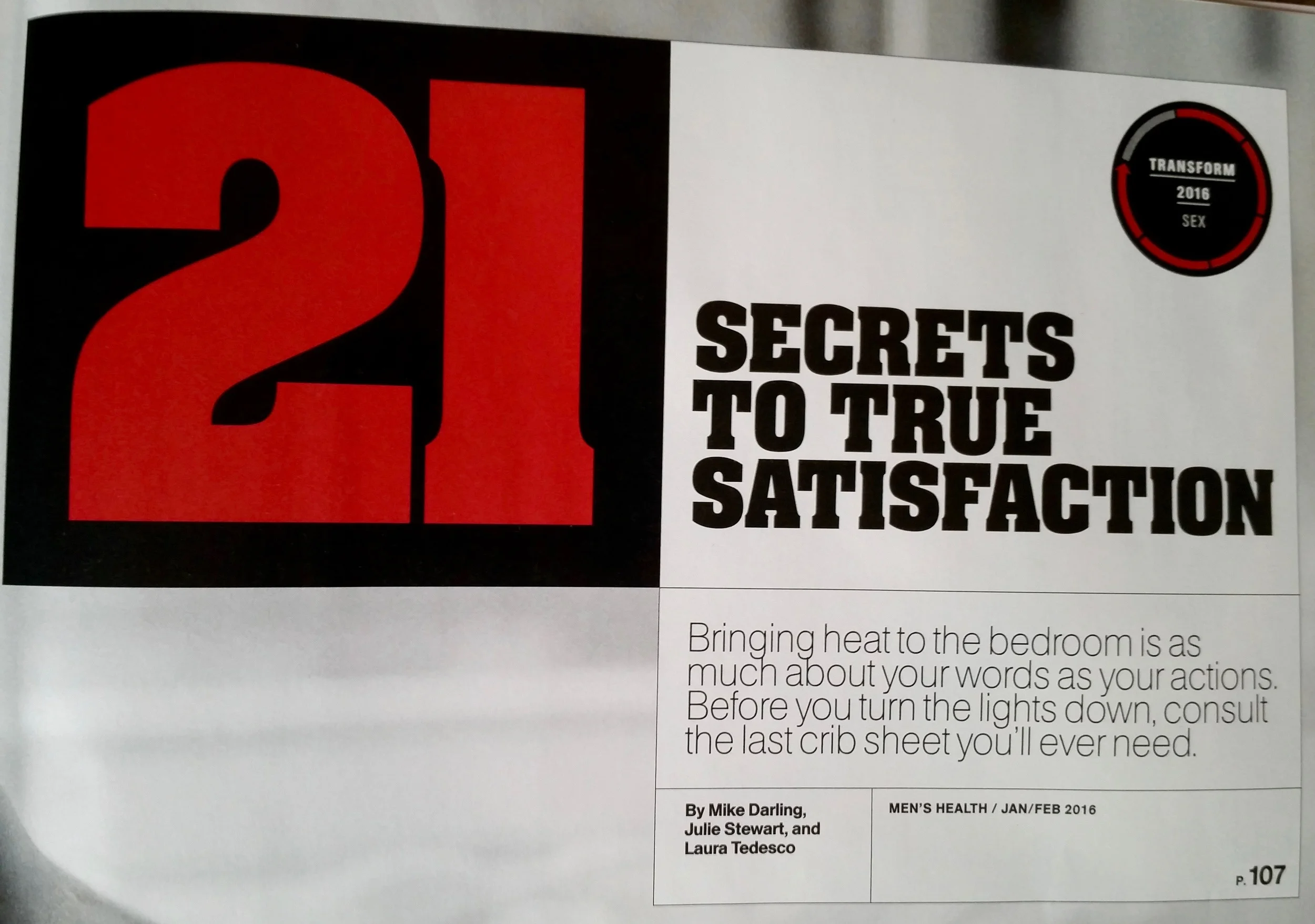 21 Secrets to True Sex Satisfaction - Dr. Jenn in Men's Health