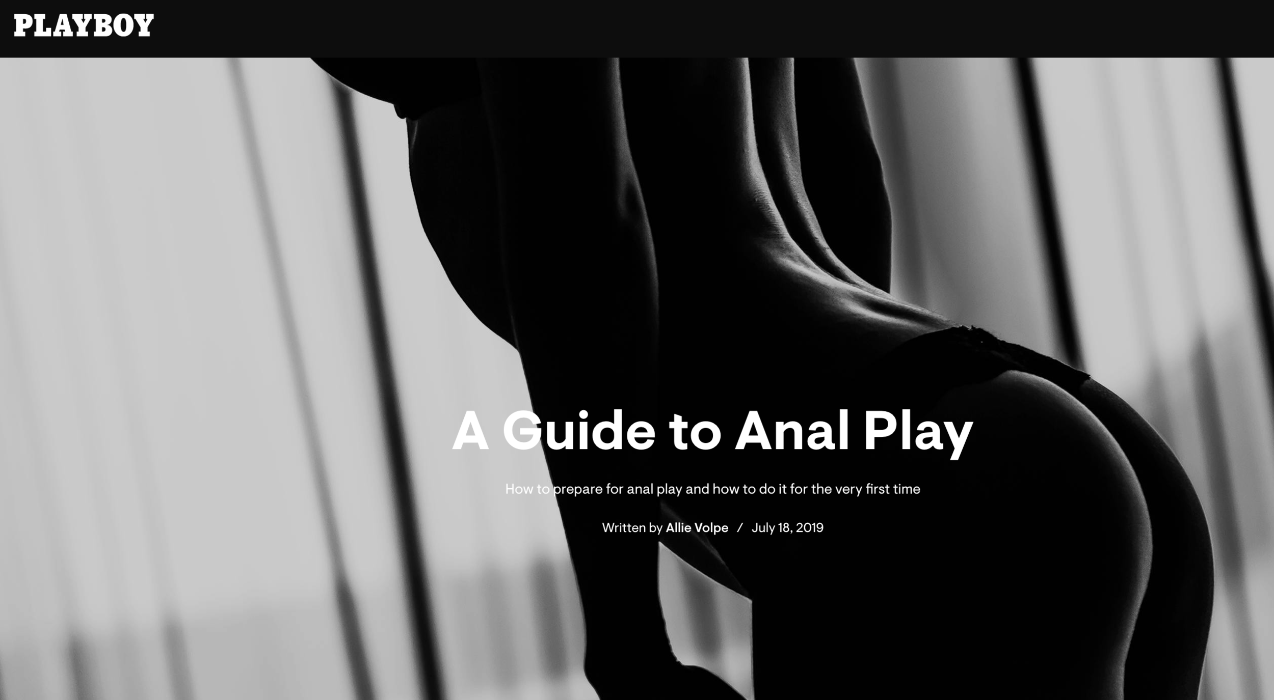 A Guide to Anal Play -- Playboy Interview