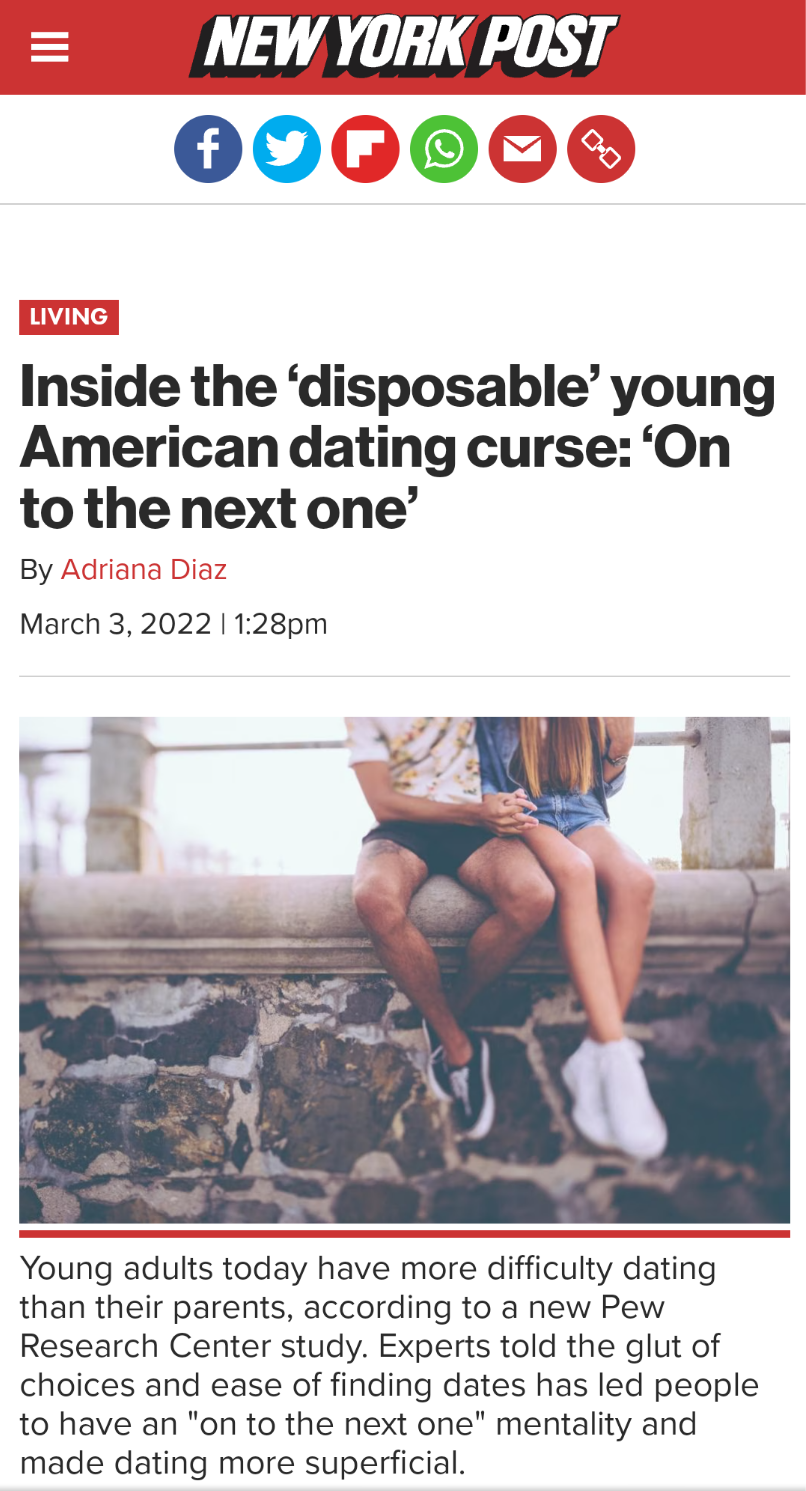 Have people become more disposable in online dating culture?