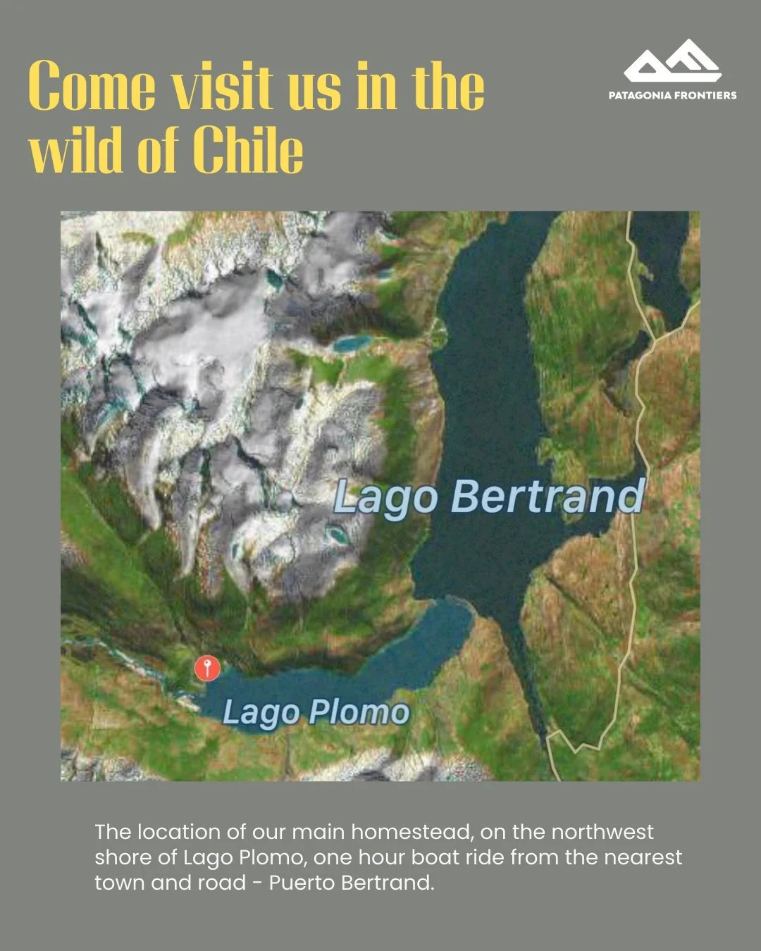 47&deg;S 73&deg;W
The pin marks the location of Patagonia Frontiers - our main homestead 🏔
Los animamos a venir a visitarnos. Adentrarse al wild of Chile y disfrutar de la naturaleza pura que solo un lugar como este te puede ofrecer. 

#chile #lagop