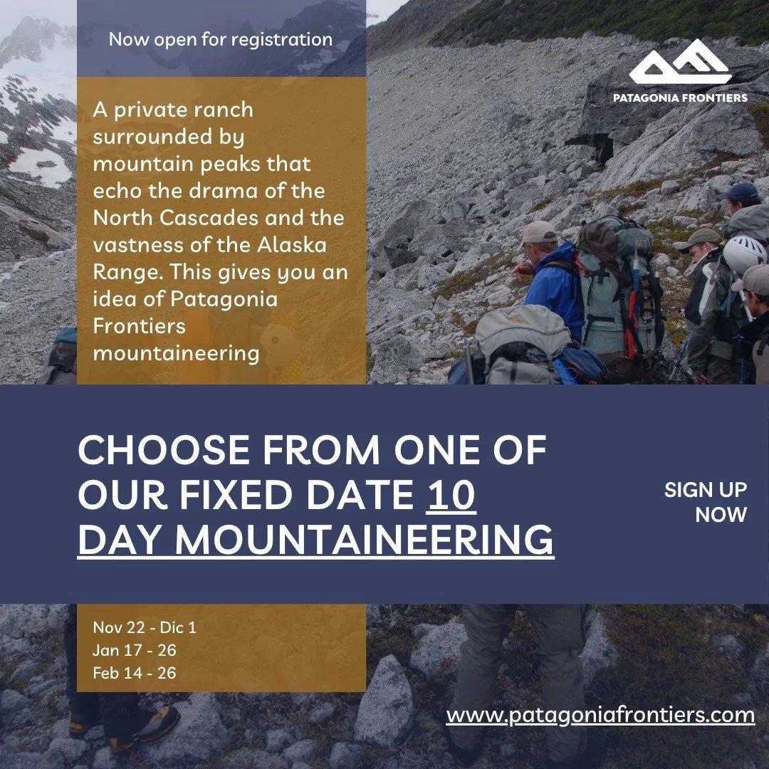 🧗&zwj;♂️ Uno de los mejores lugares del mundo para aprender monta&ntilde;ismo 🏔️

Desde principiantes hasta niveles avanzados, este es un campo de entrenamiento &uacute;nico.
En Patagonia Frontiers maximizamos tu tiempo de aprendizaje, pr&aacute;ct