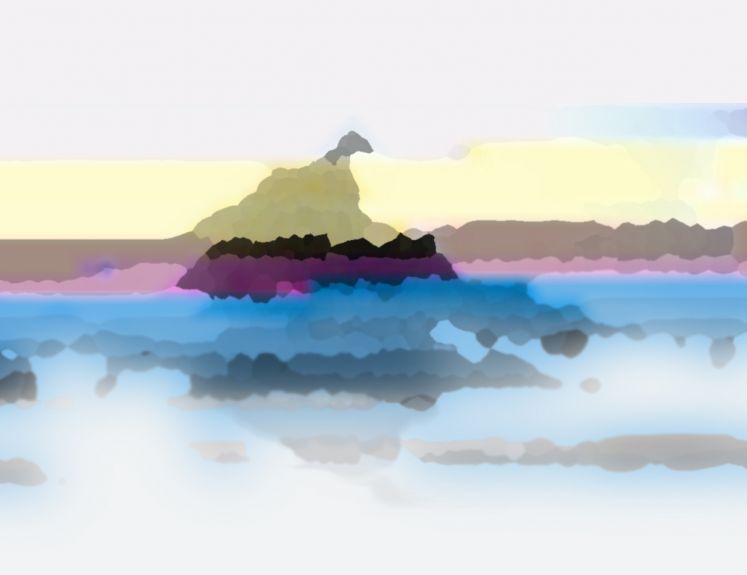 The Andes, Ecuador - Direct Print on Brushed Aluminium Box Framed 30x30cm | Price £160 Framed.. Print run of 25 | Silver, Blue, Mouse Breath, Grey, Yellow, Cream, Mauve, Purple,
