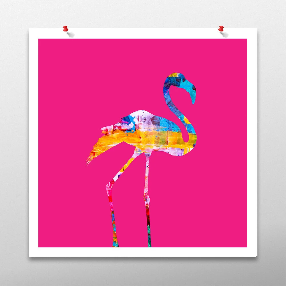 Hot Pink Flamingo Art Print for Sale