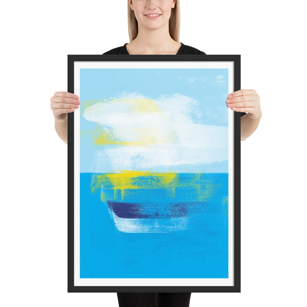 Blue Ocean Cloud Framed Art Poster for Sale