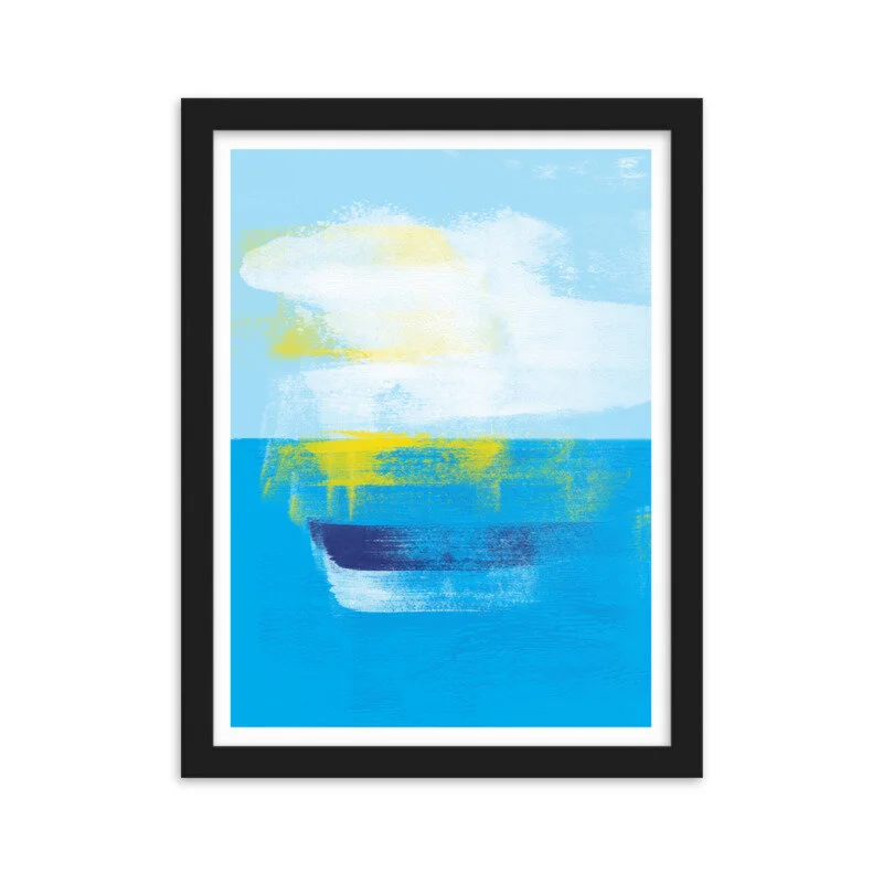 Black Frame Abstract Landscape Sea Art for Sale