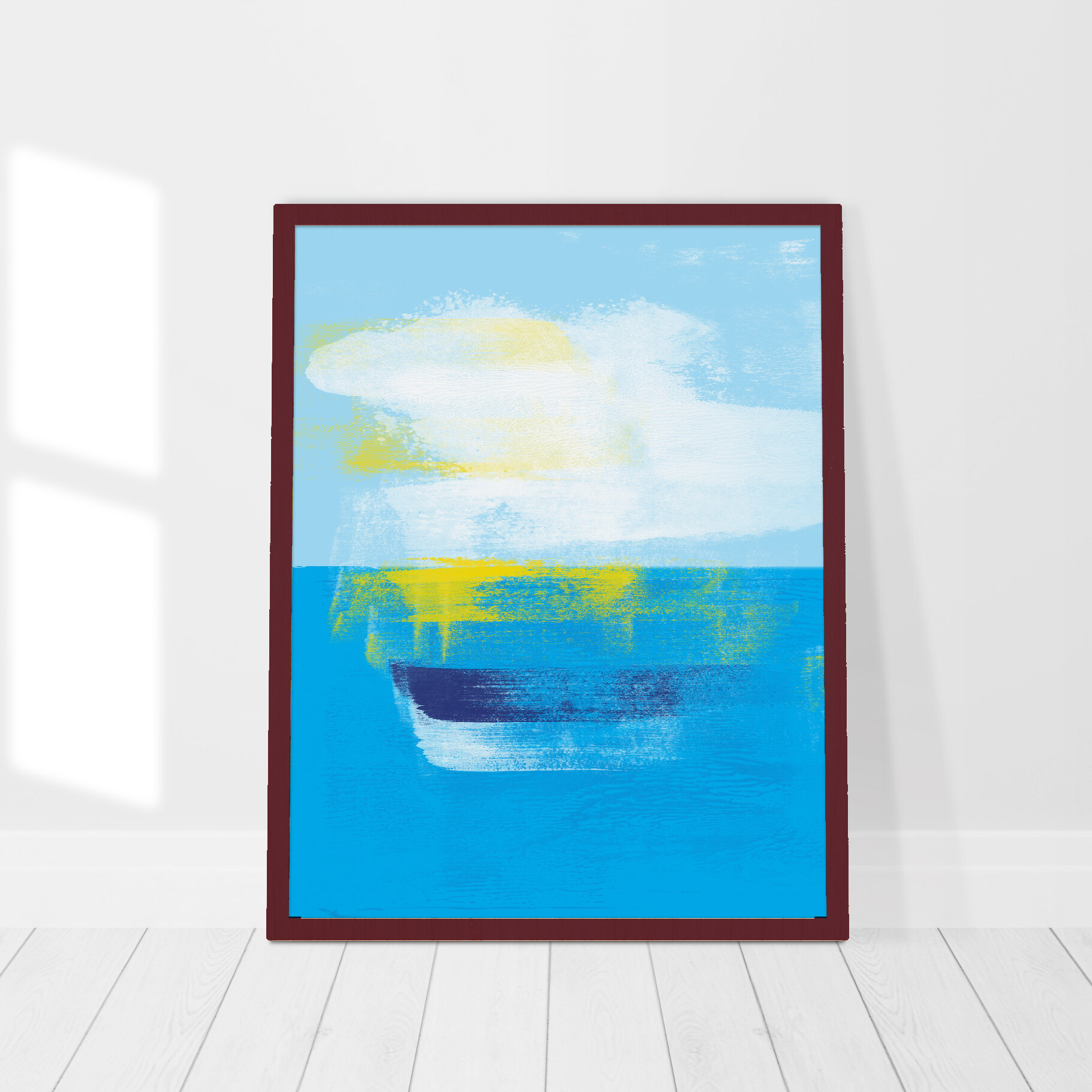 Blue Ocean Cloud Art Print for Sale with Black Frame