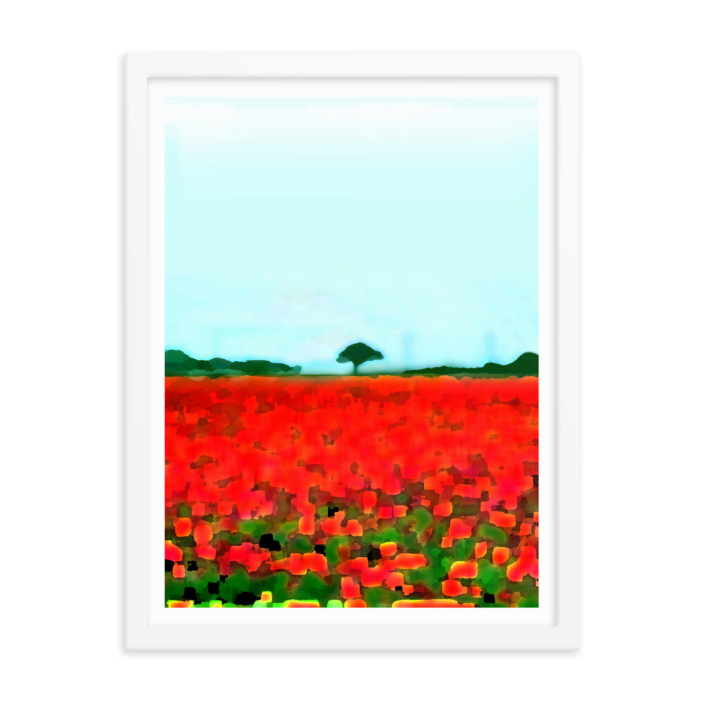 Poppy Field Wall Art Print for Sale Framed