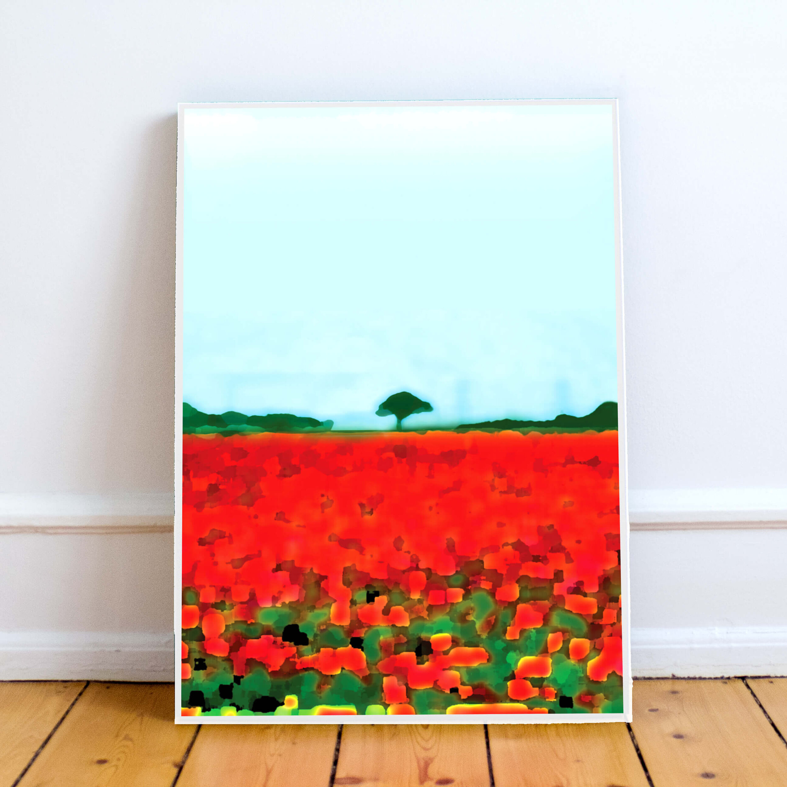 Rural Poppy Field Wall Art Print for Sale