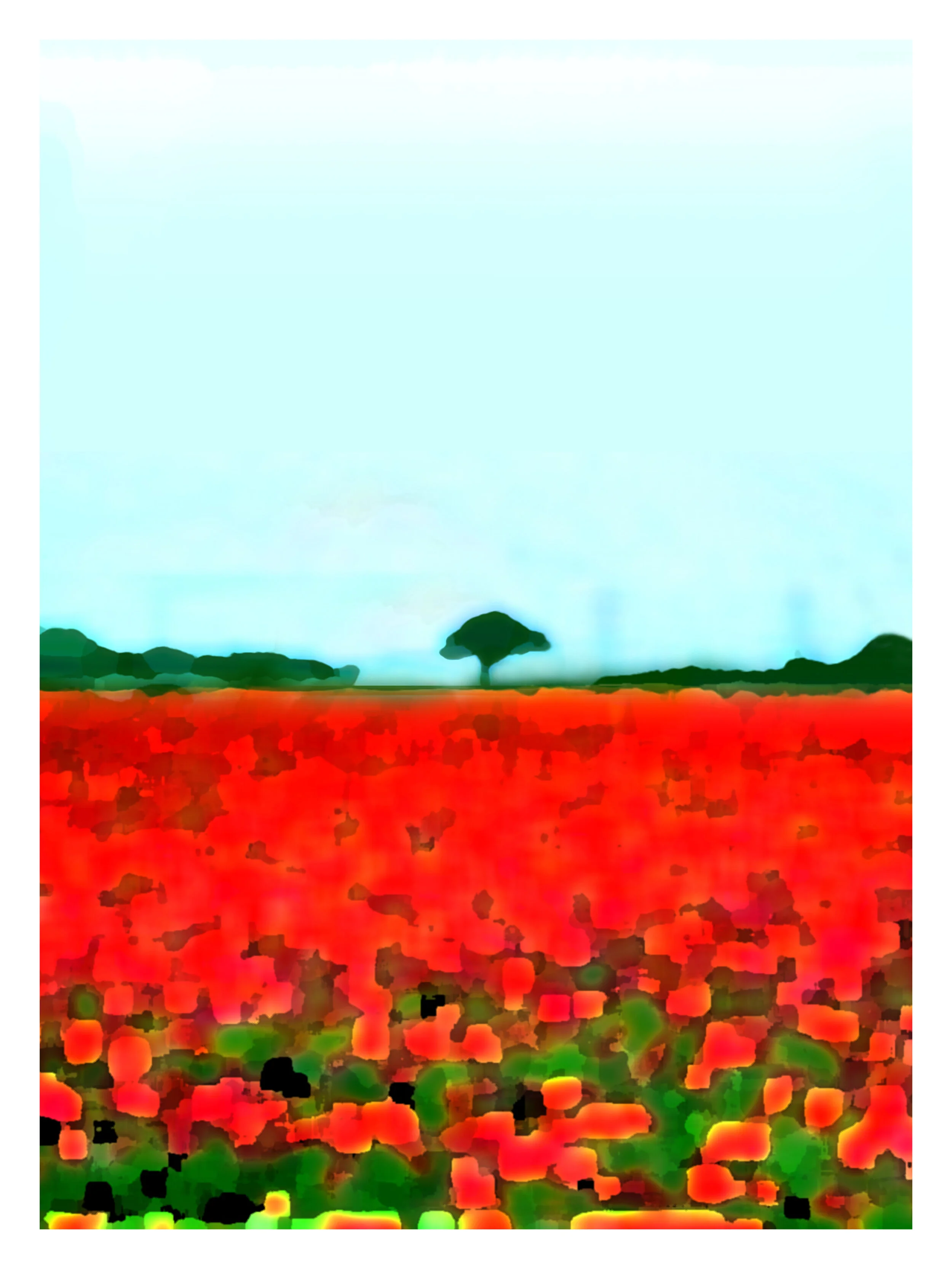 Poppy Field Art Print Painting for Sale
