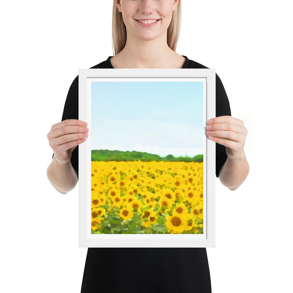 Sunflower Field Wall Art Print for Sale