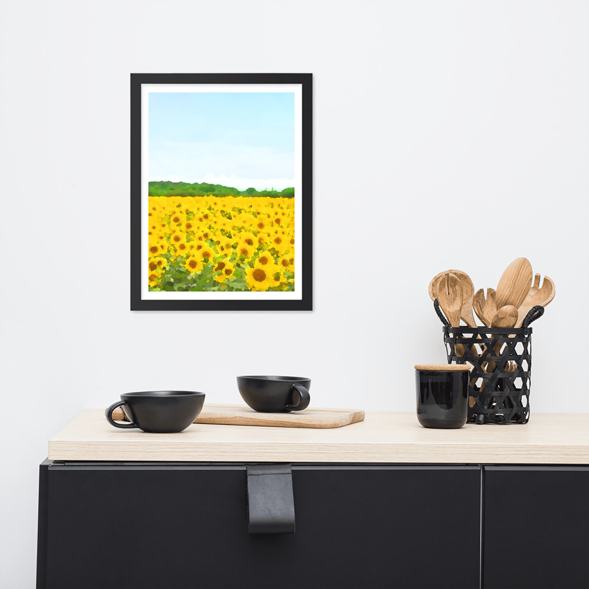 Sunflower Field Wall Art Print for Sale