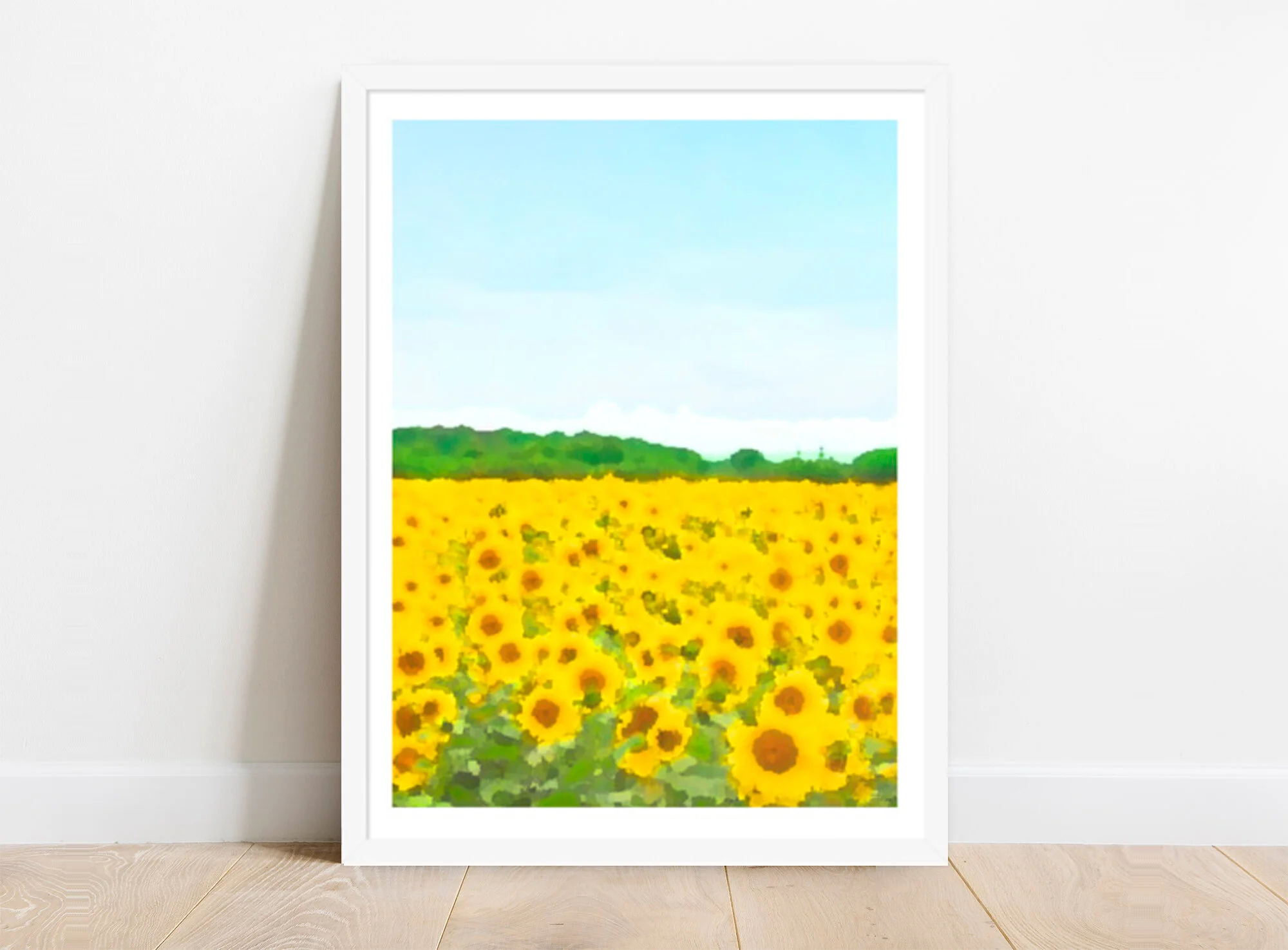 Yellow Sunflower Field Art Print for Sale Framed