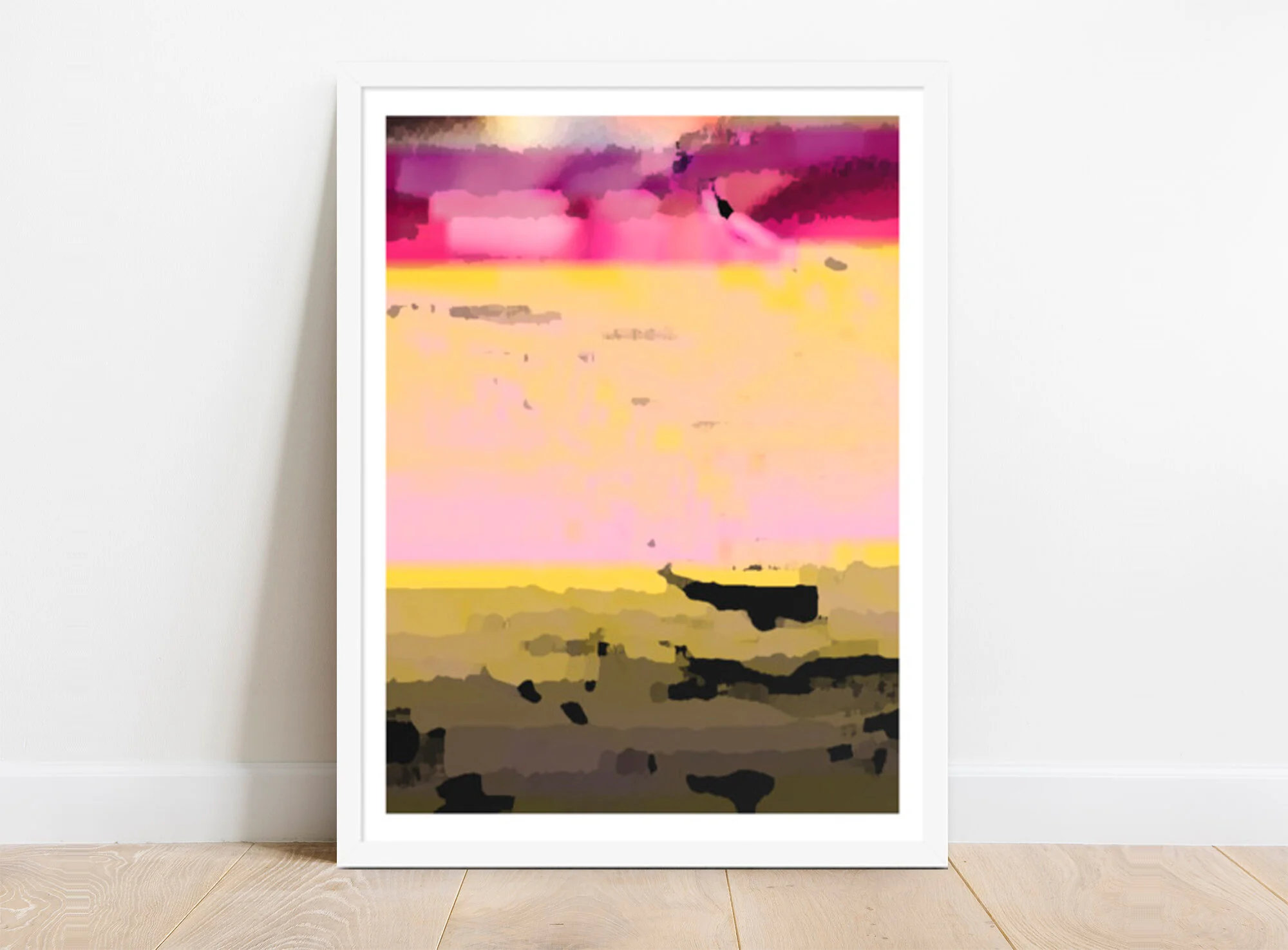 Pink Dusk River Sunset Art for Sale