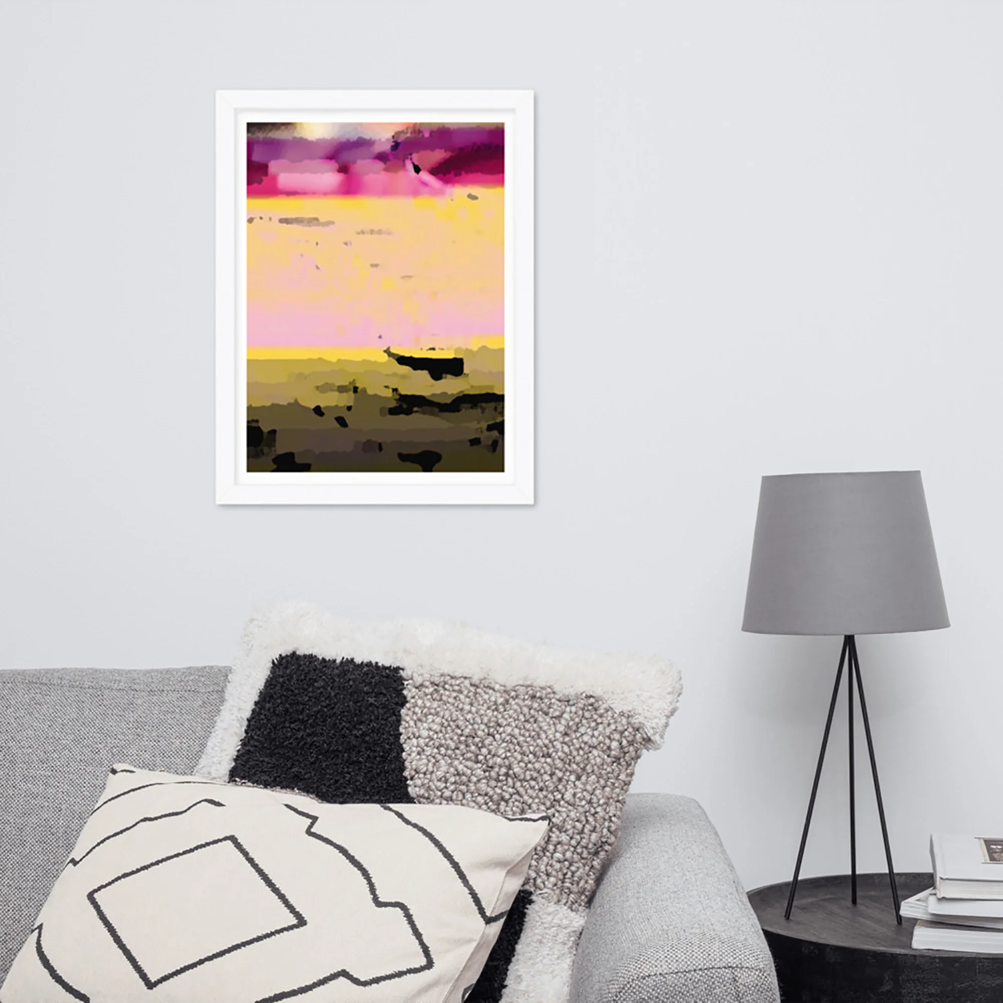 River Sunset Abstract Art for Living Room for Sale