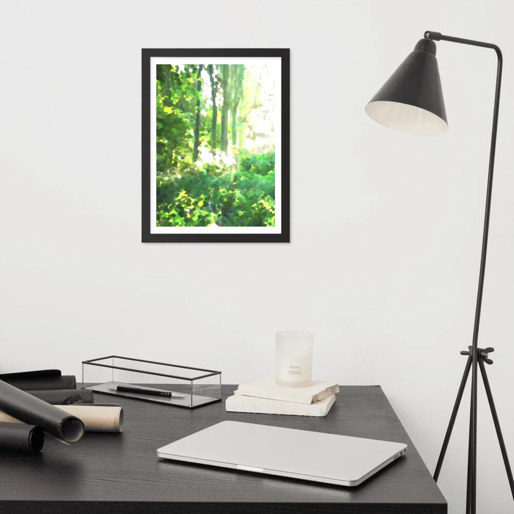 LIfestyle Tranquil Green Forest Abstract Art Print for Sale
