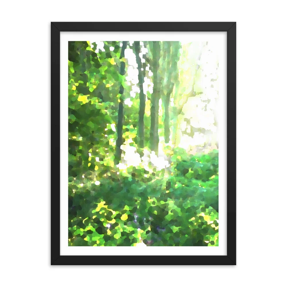 Tranquil Green Forest Abstract Art Print for Sale