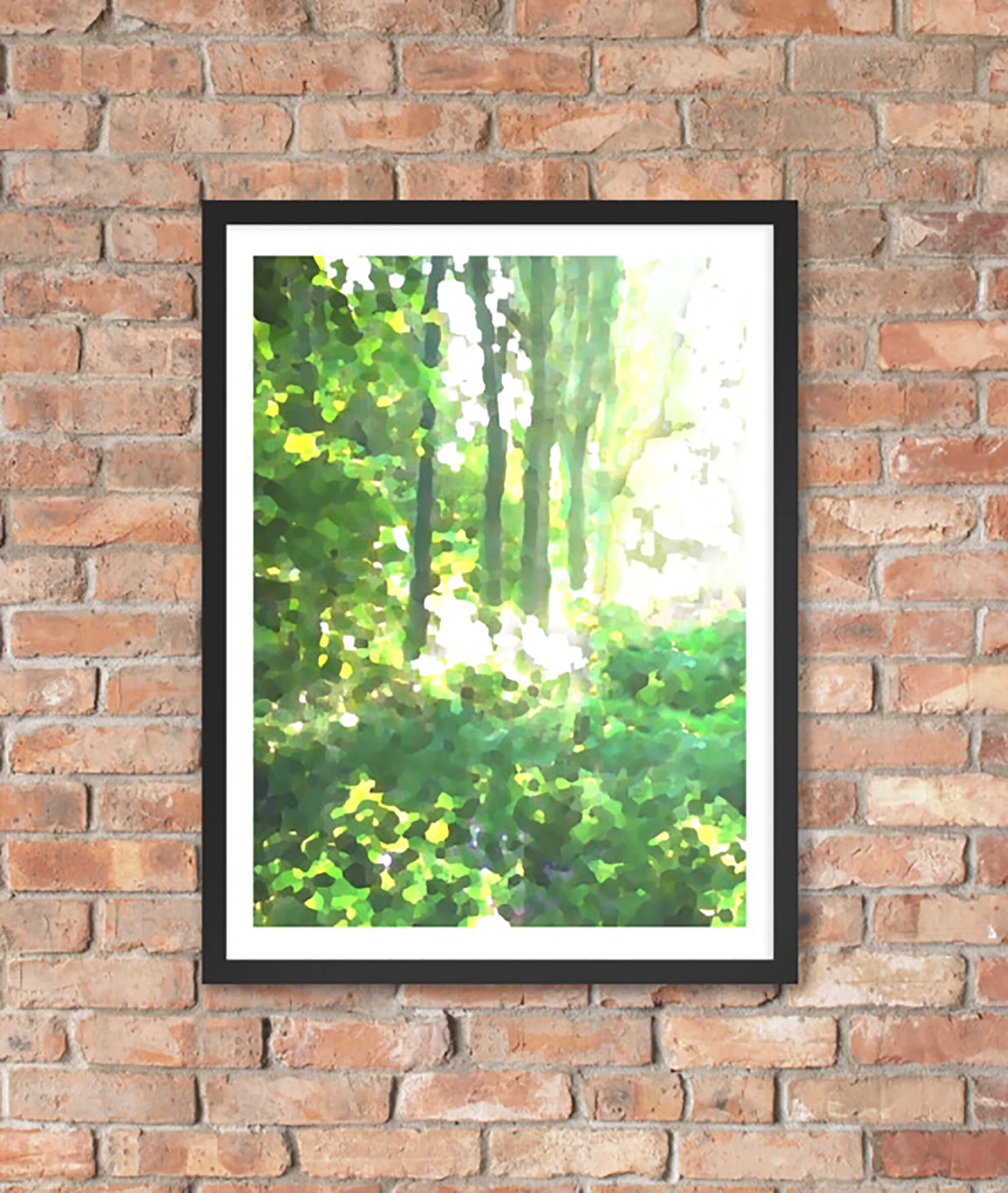 Tranquil Green Forest Abstract Art Print for Sale