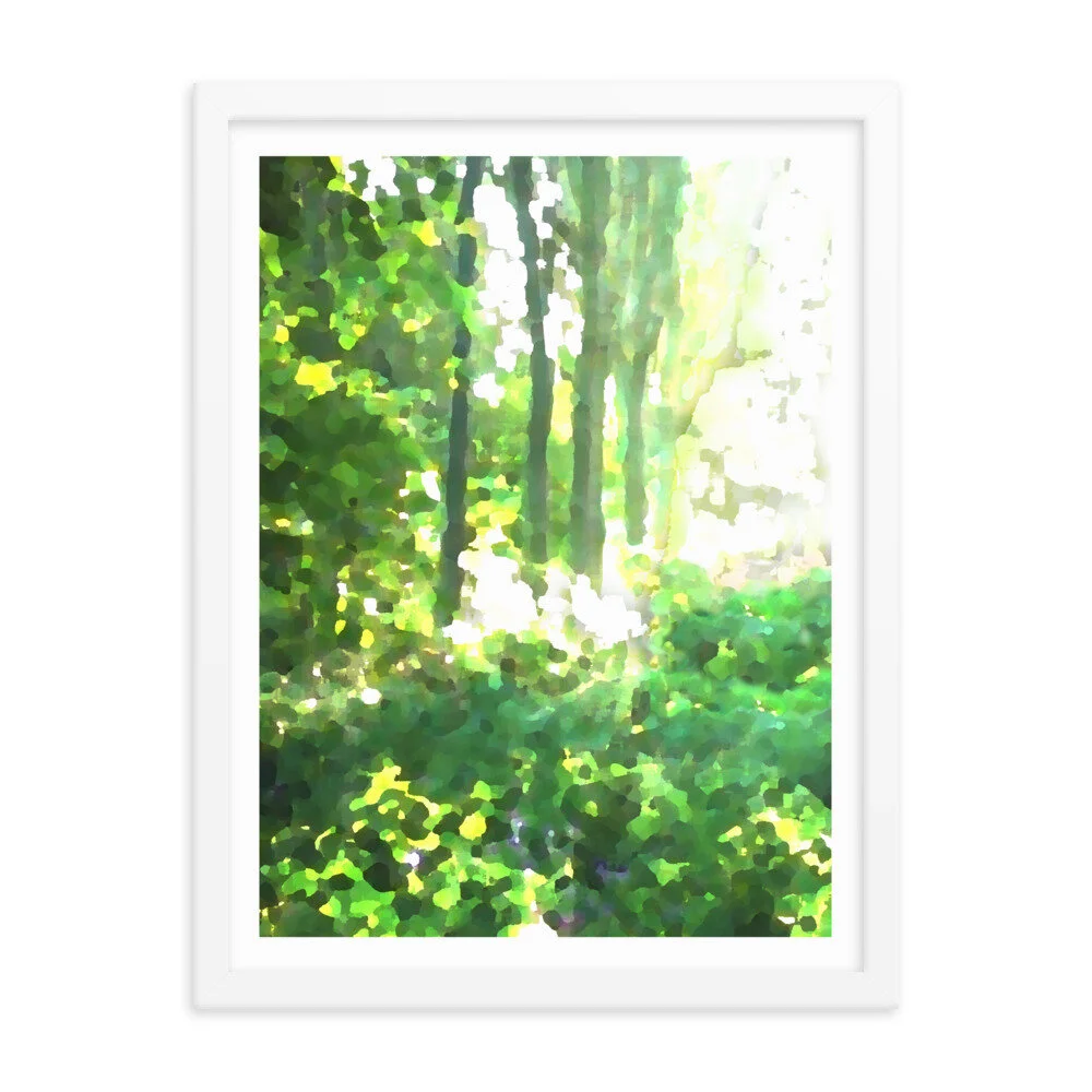 Tranquil Green Forest Abstract Art Print for Sale