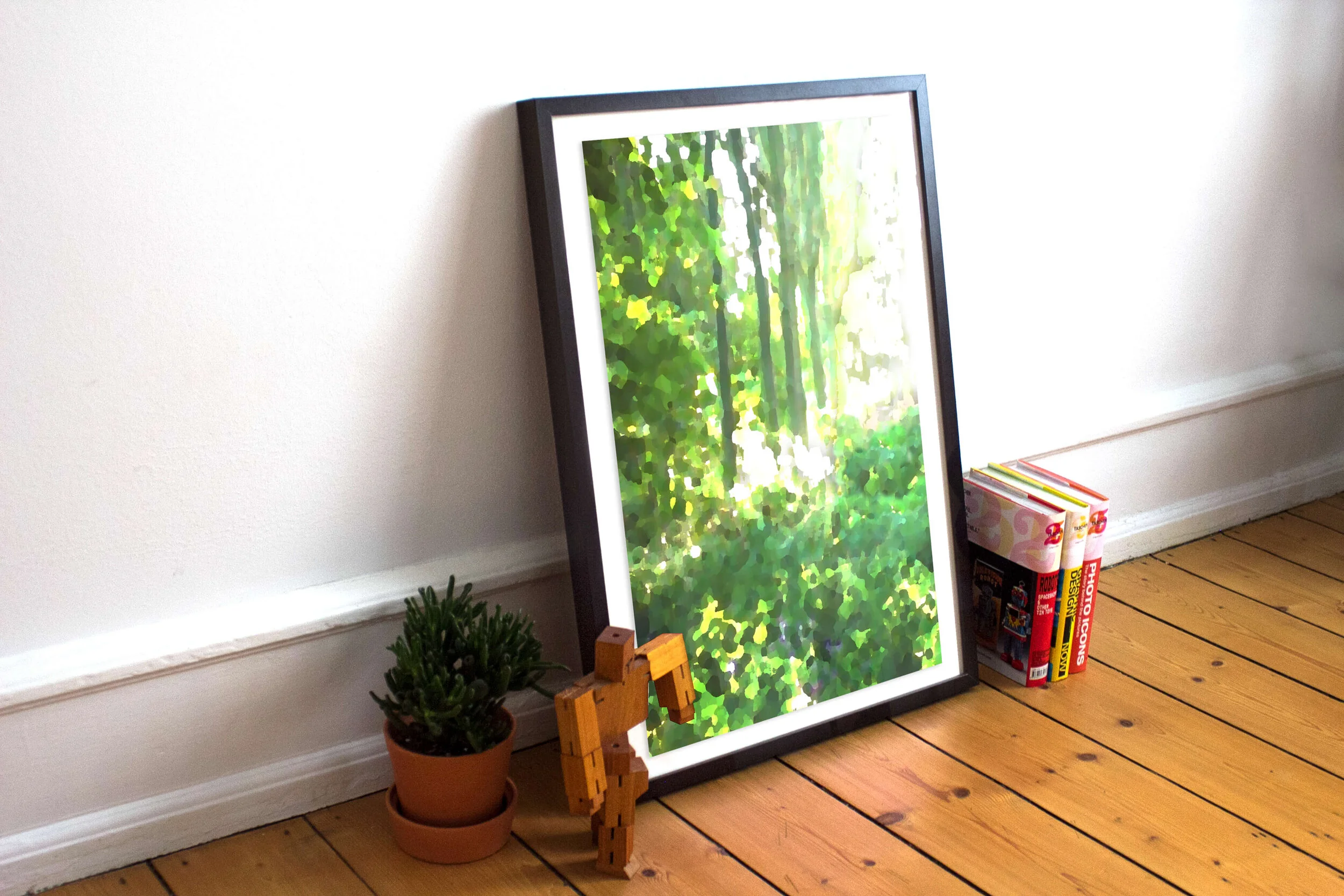 Tranquil Green Forest Abstract Art Print for Sale