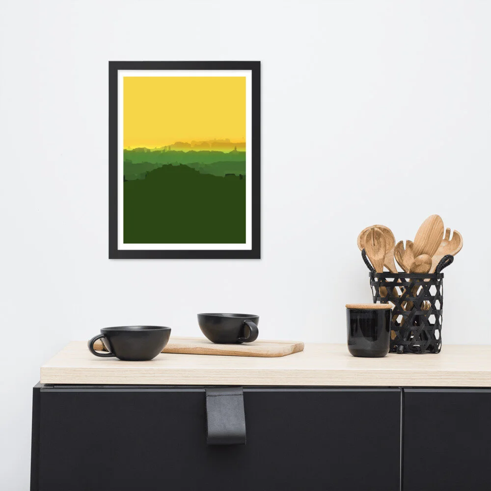Lifestyle Tuscan Sunset Yellow Green Art Print for Sale (Copy)