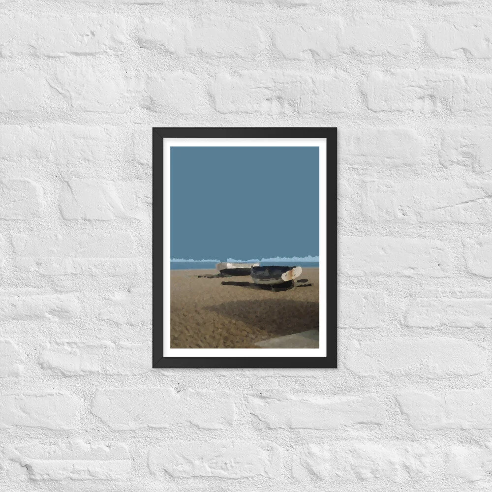 Abstract Aldeburgh Beach Fishing Boats Art Print for Sale