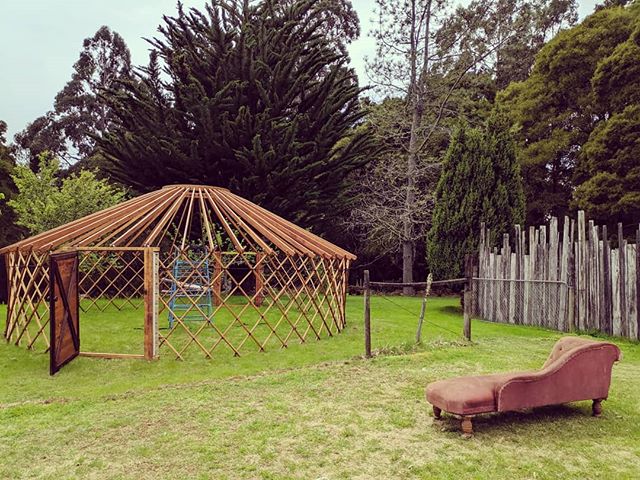 One of 2 yurts going up on a magical property! This one will be decked out as a bridal suite! 👰
. .
.
.
.
#getdownandyurty 
#taswedding 
#yurts
#tasmania