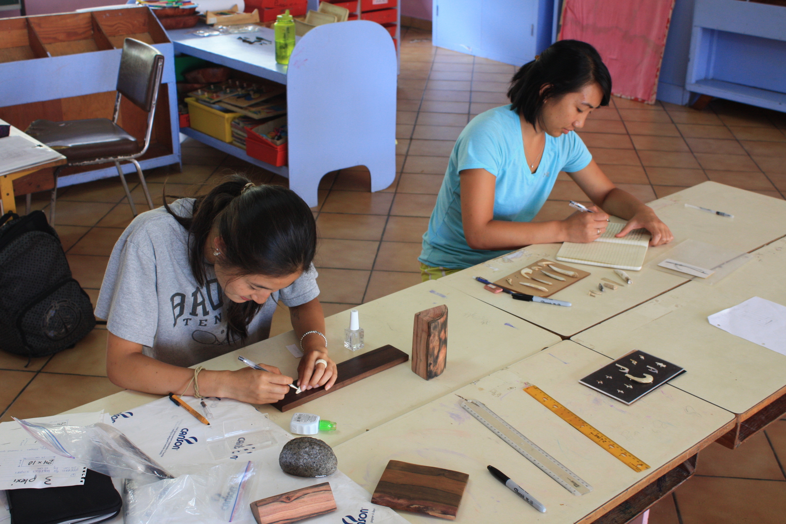 2013. Design and planning for the "Treasures of Tahuata" exhibit. In action: Michelle Kim and Emily Lowe. (Copy)