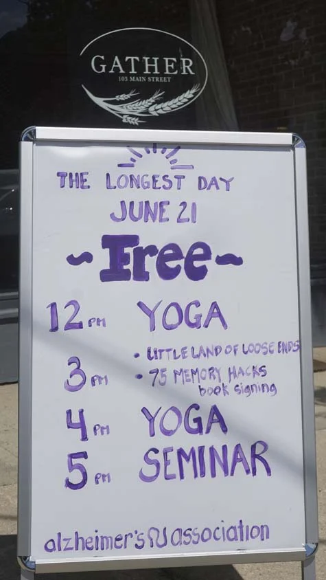 Gather hosted us , for yoga, the book signing, and the seminar. What a cool day for a great cause.