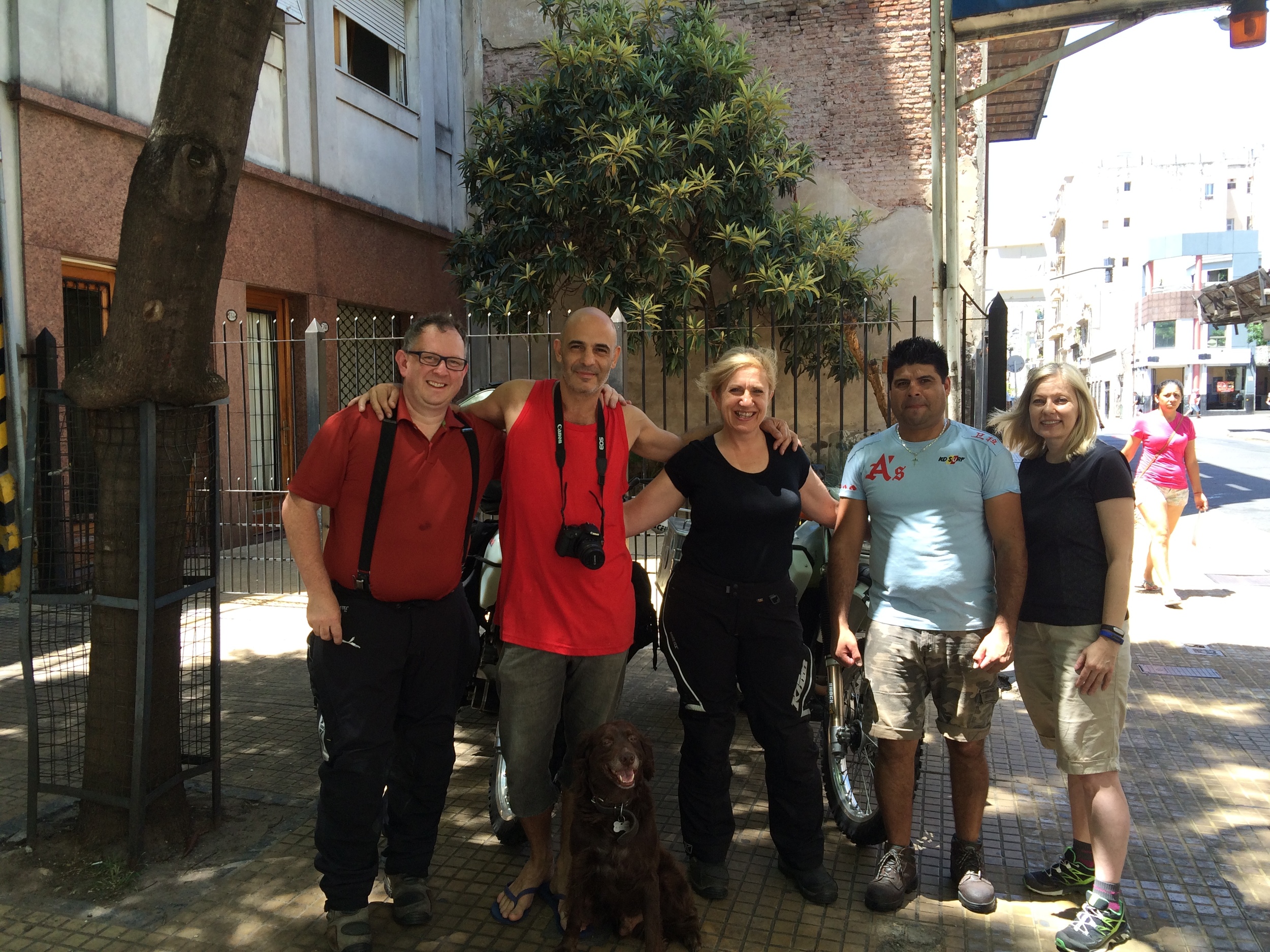 Adios San Telmo, Buenos Aires - with Jeff, Fabio, Sally, Car park security - Pedro! and Lee (fellow guest)