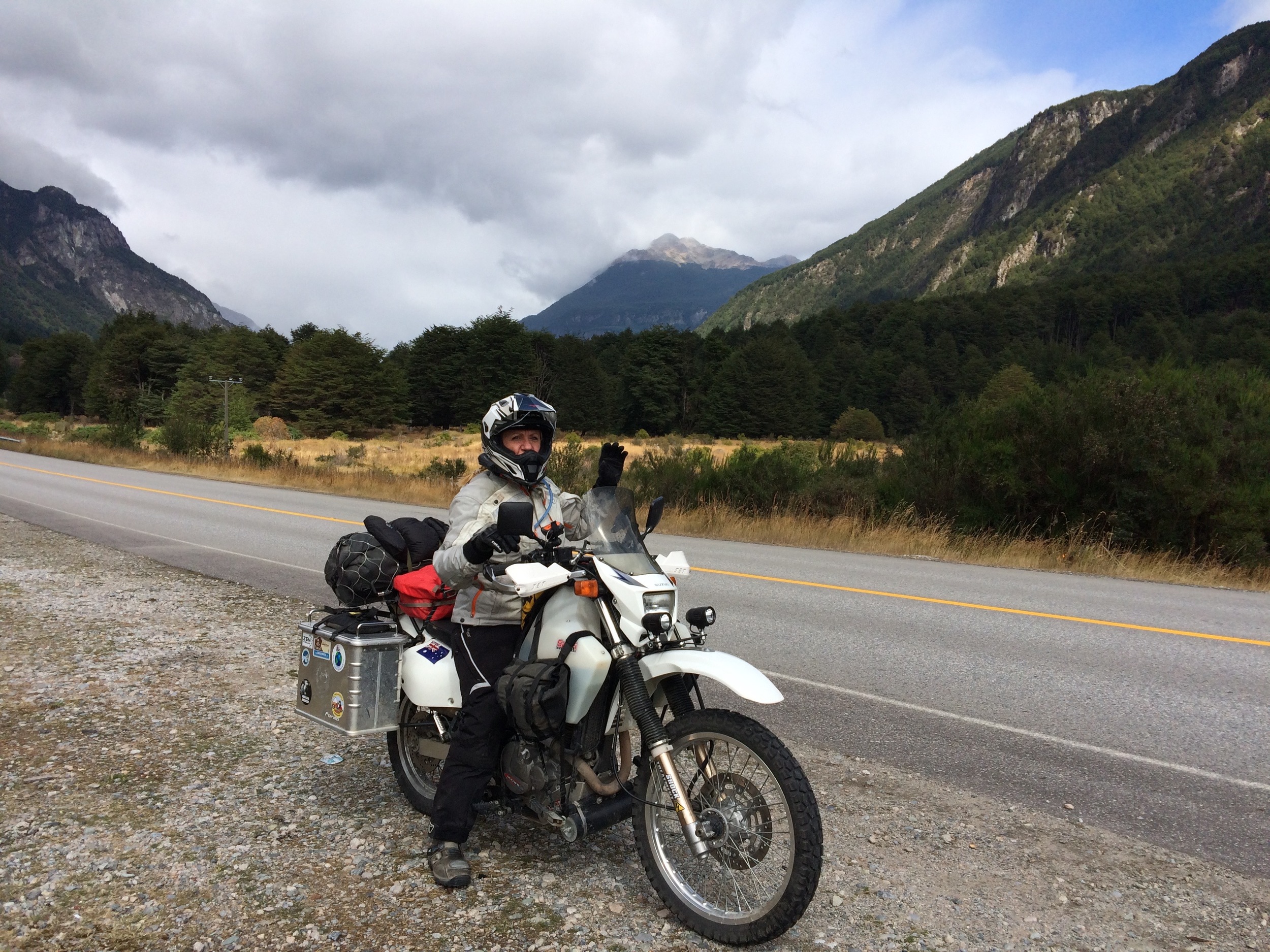 The road between Coihaique and Villa Amengual....one of the few straight sections where we could pull over for a picture.