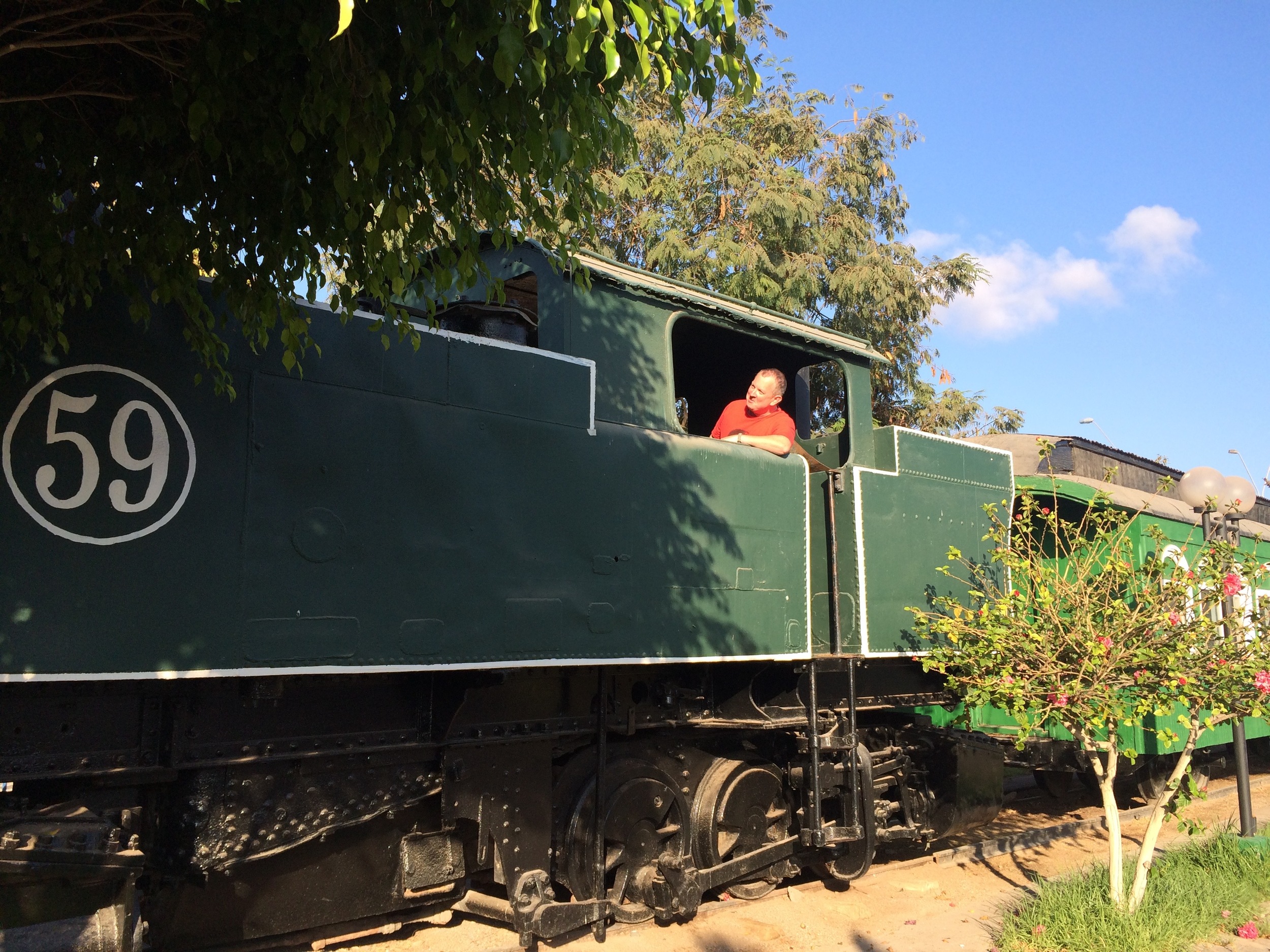 Old train outside our hotel in Taltal.