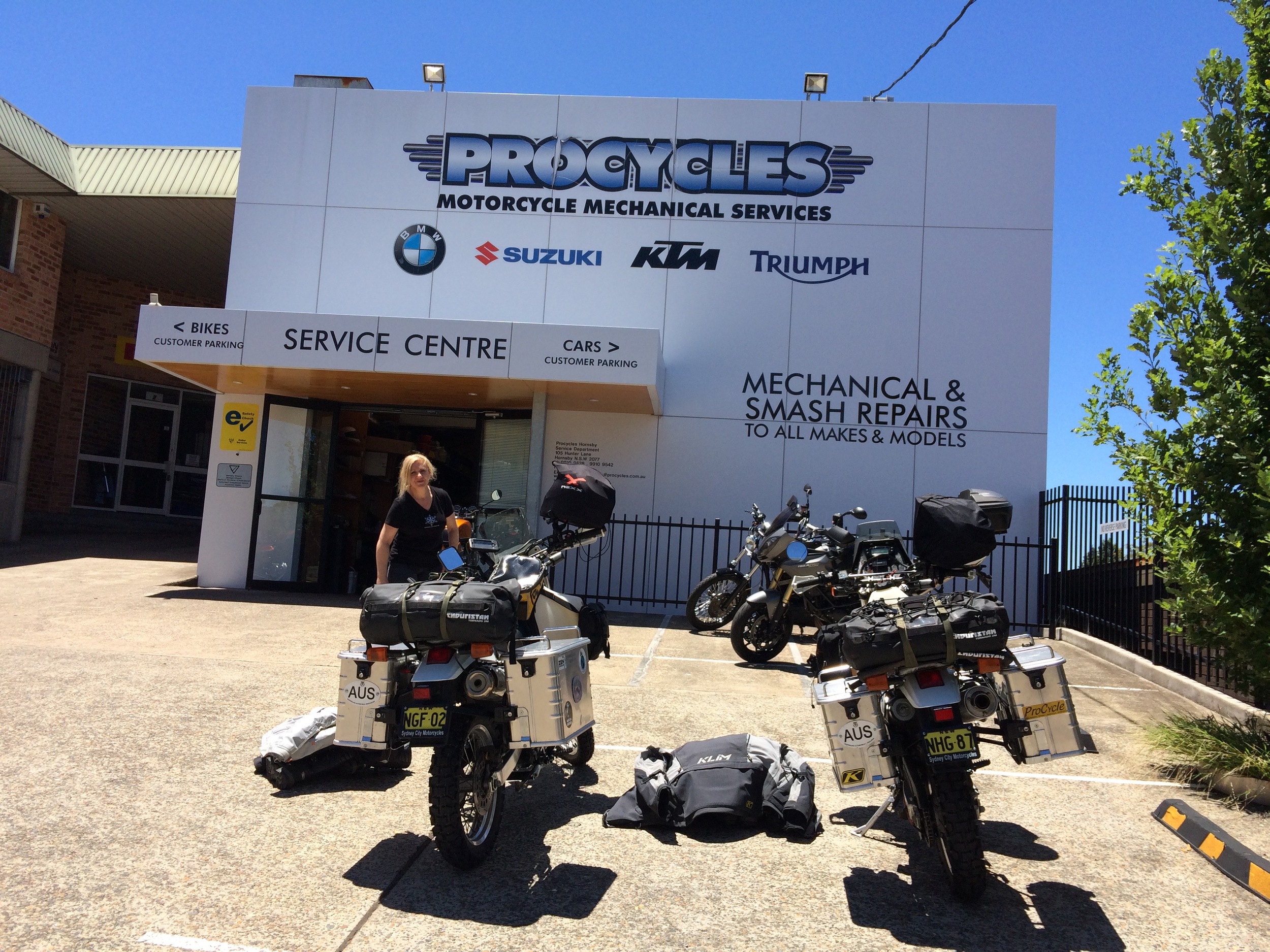 Delivering the bikes to be crated and sent to Argentina