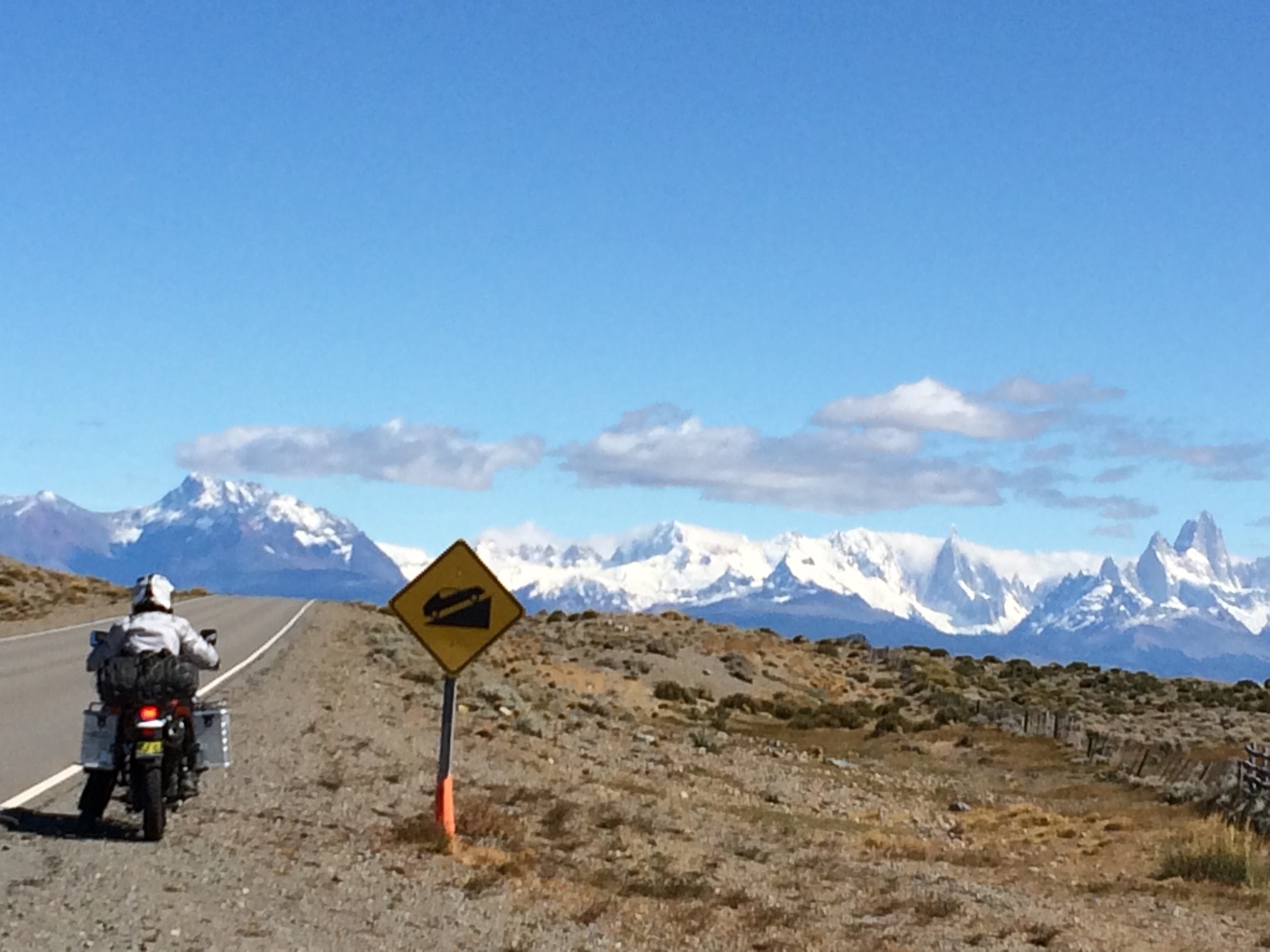 Riding towards the Andes at last! After a very long slog down the East coast and rounding Ushuaia.