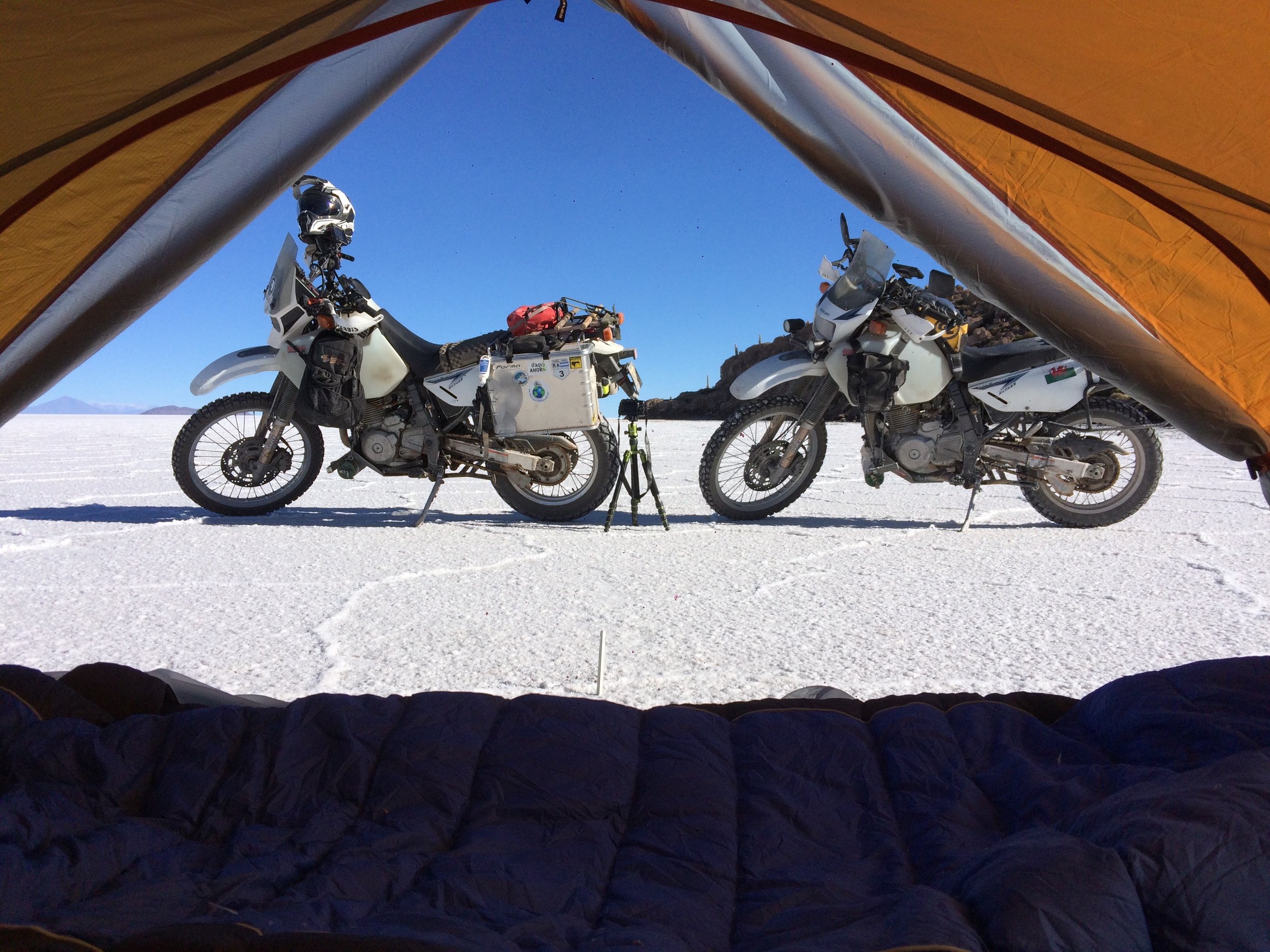Freezing morning, but a beautiful day ahead on the Salar, Bolivia