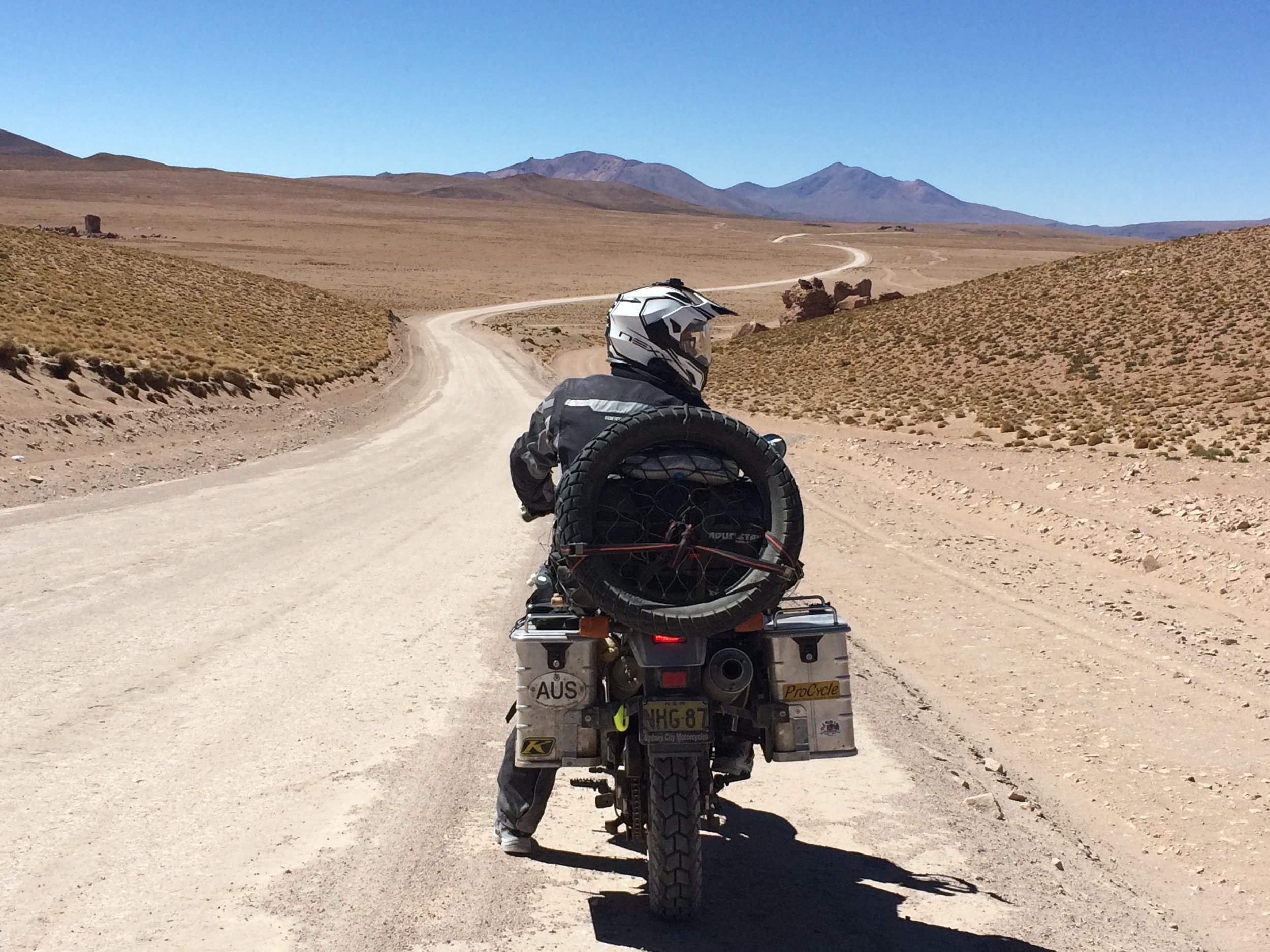 Mainly good gravel roads in Bolivia, except where they are doing construction work.