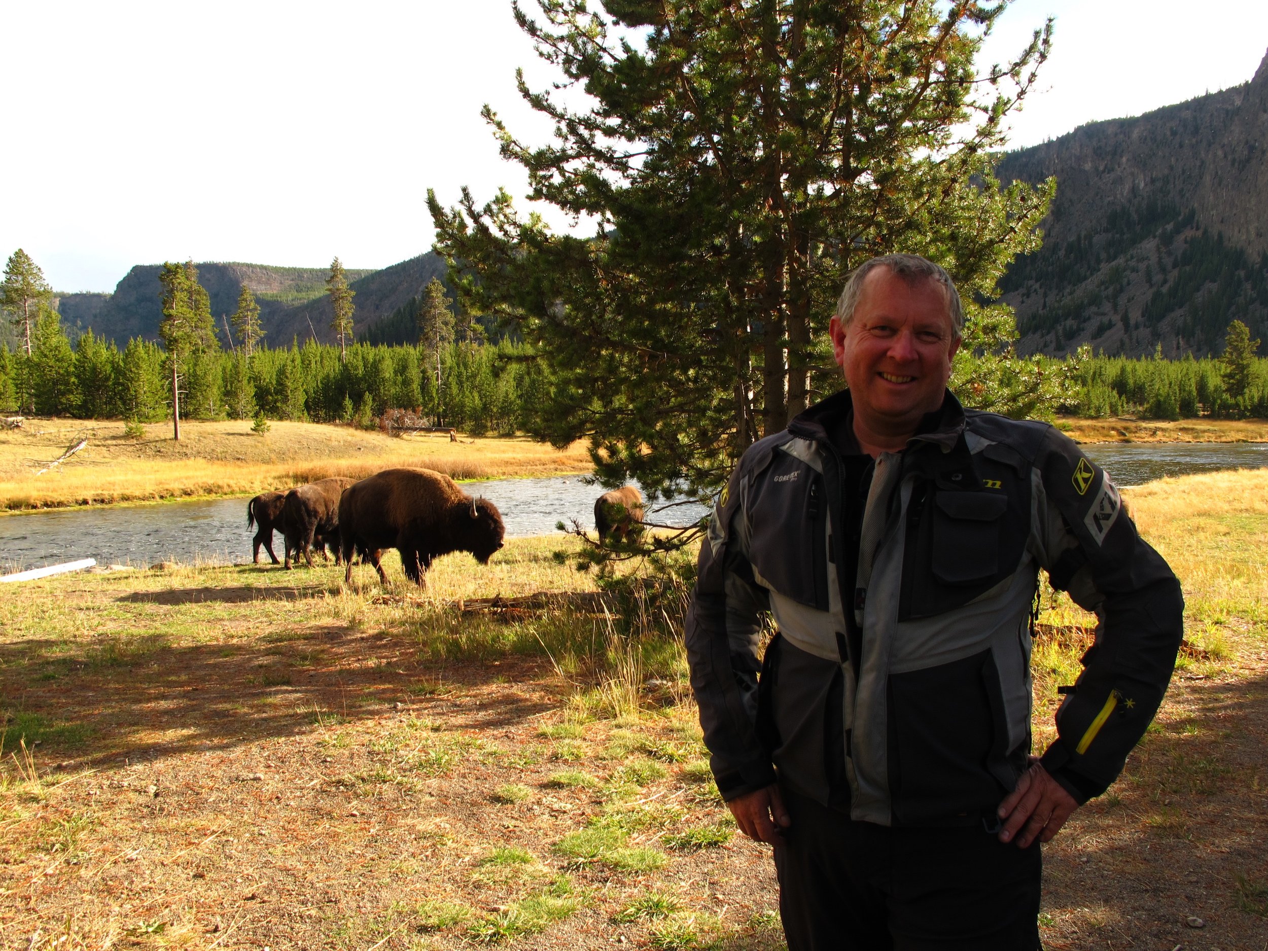 Jeff getting friendly with Bison