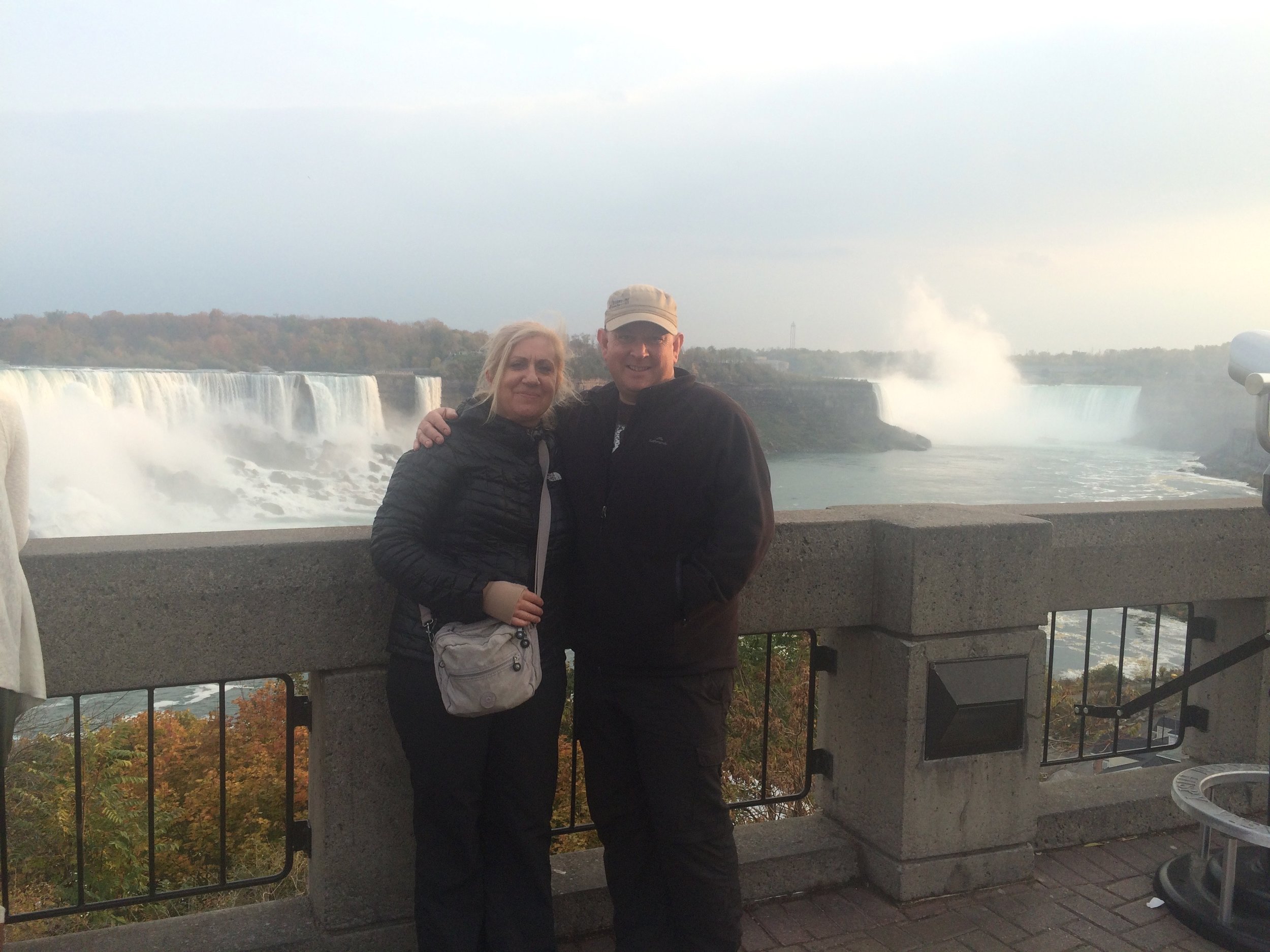Niagra Falls - The American side on the left, and the Canadian side on the right.
