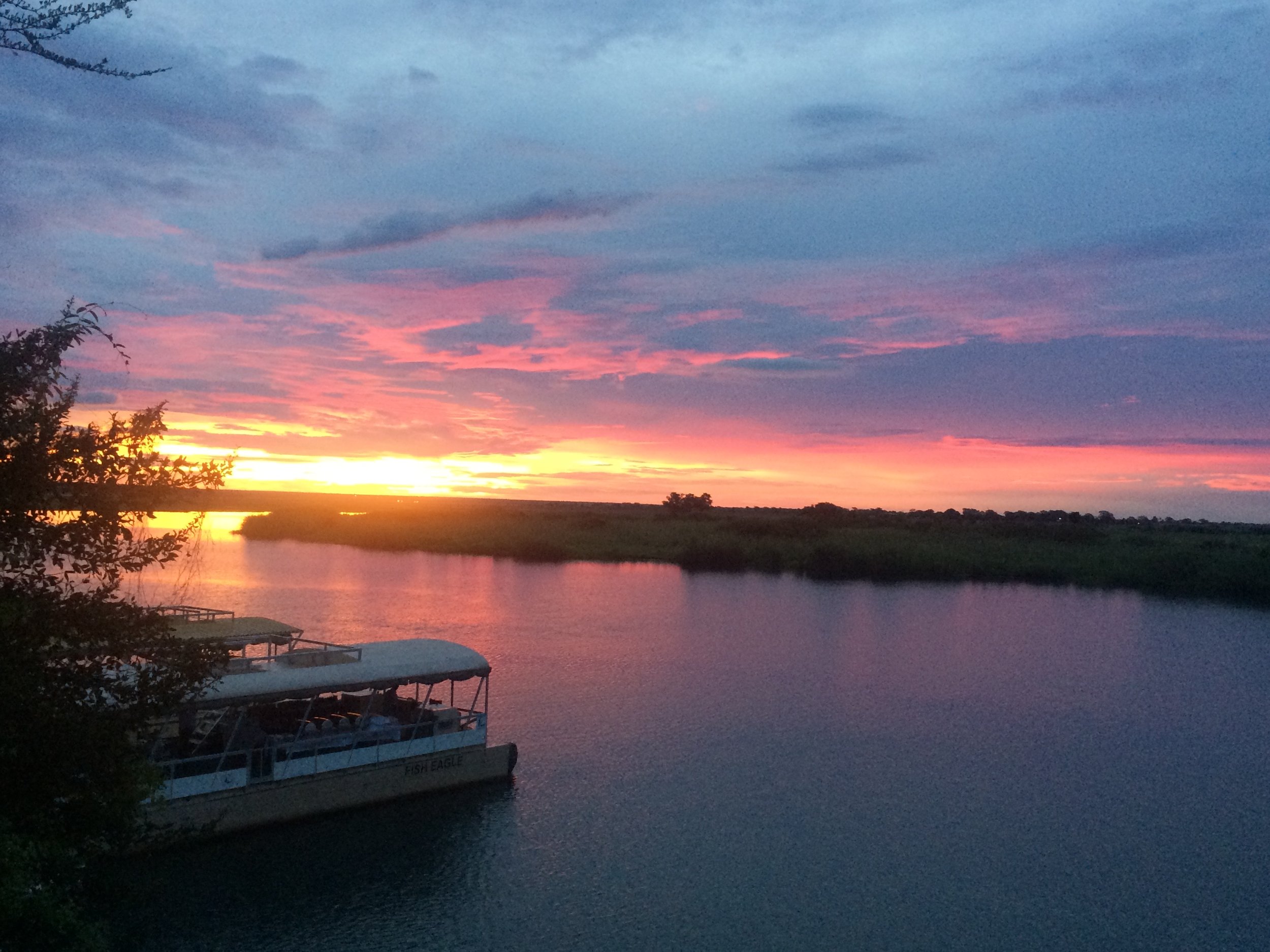 Sunset over the Chobe river.