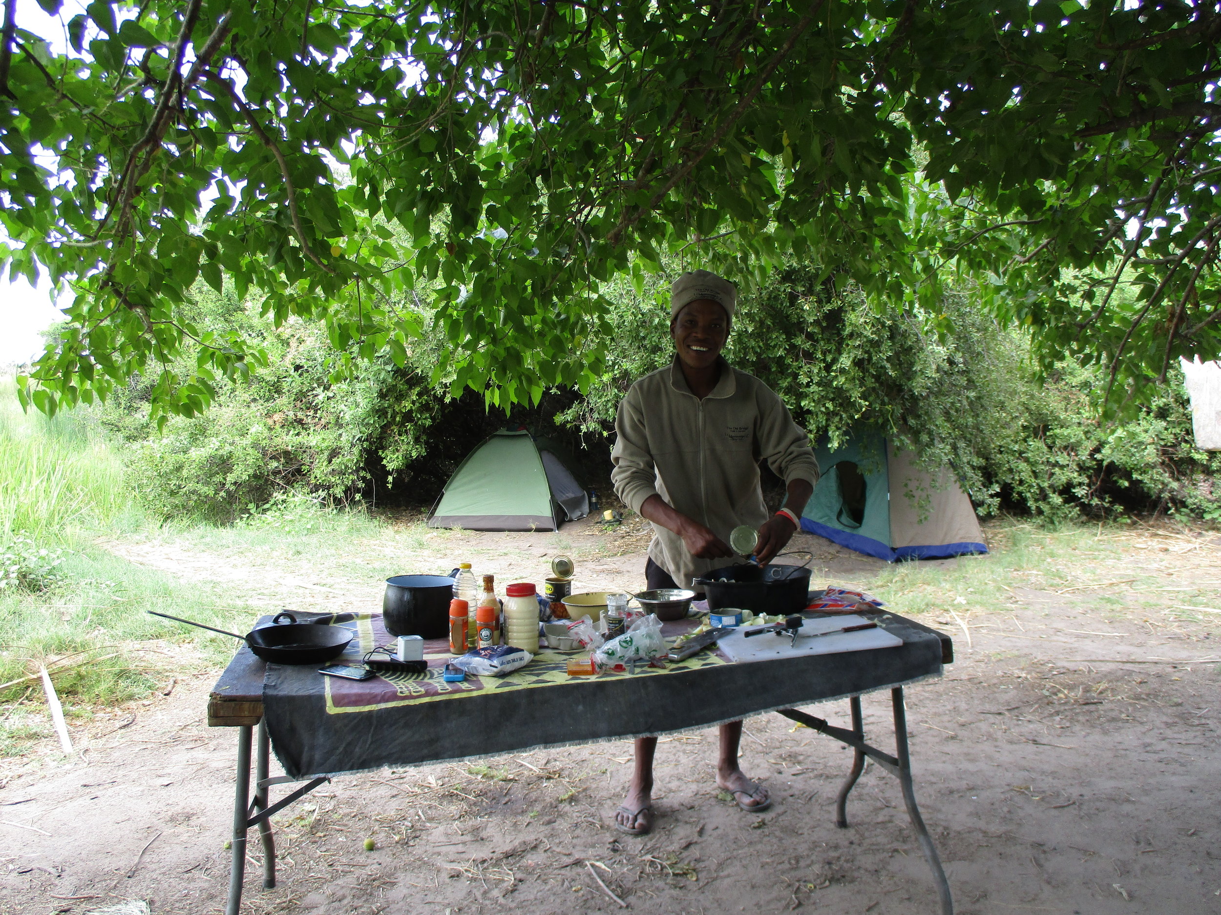 Calvin - our chef preparing dinner