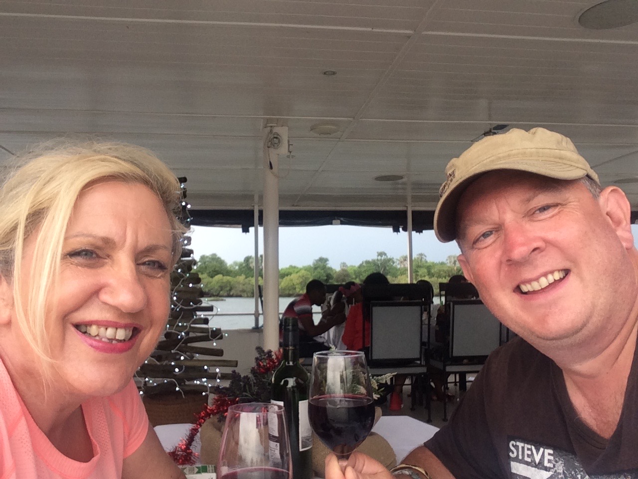 Christmas lunch on the Zambezi Explorer.