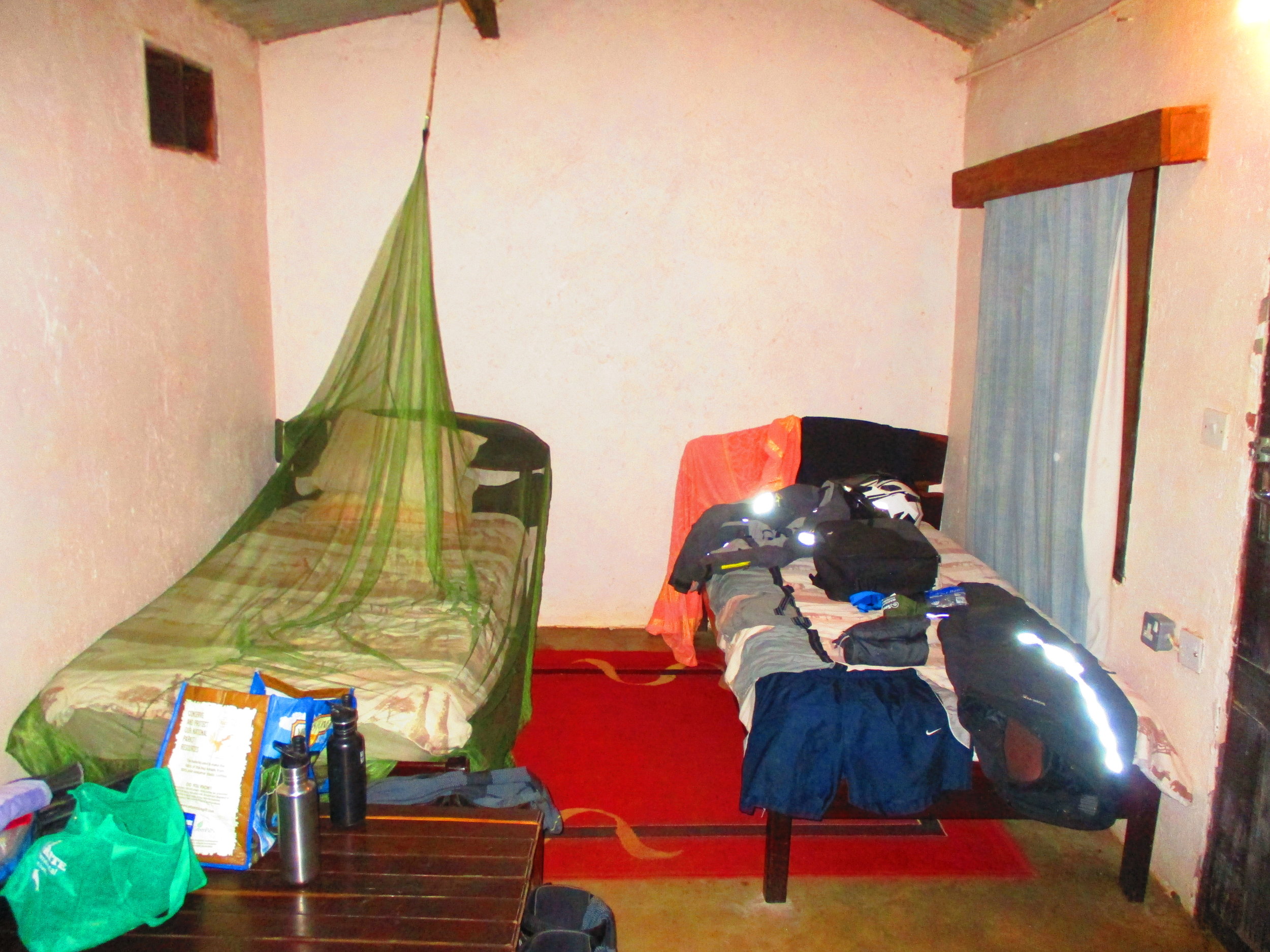 An impression of the 'concrete cell' type accomodation. BYO Mozzie net.