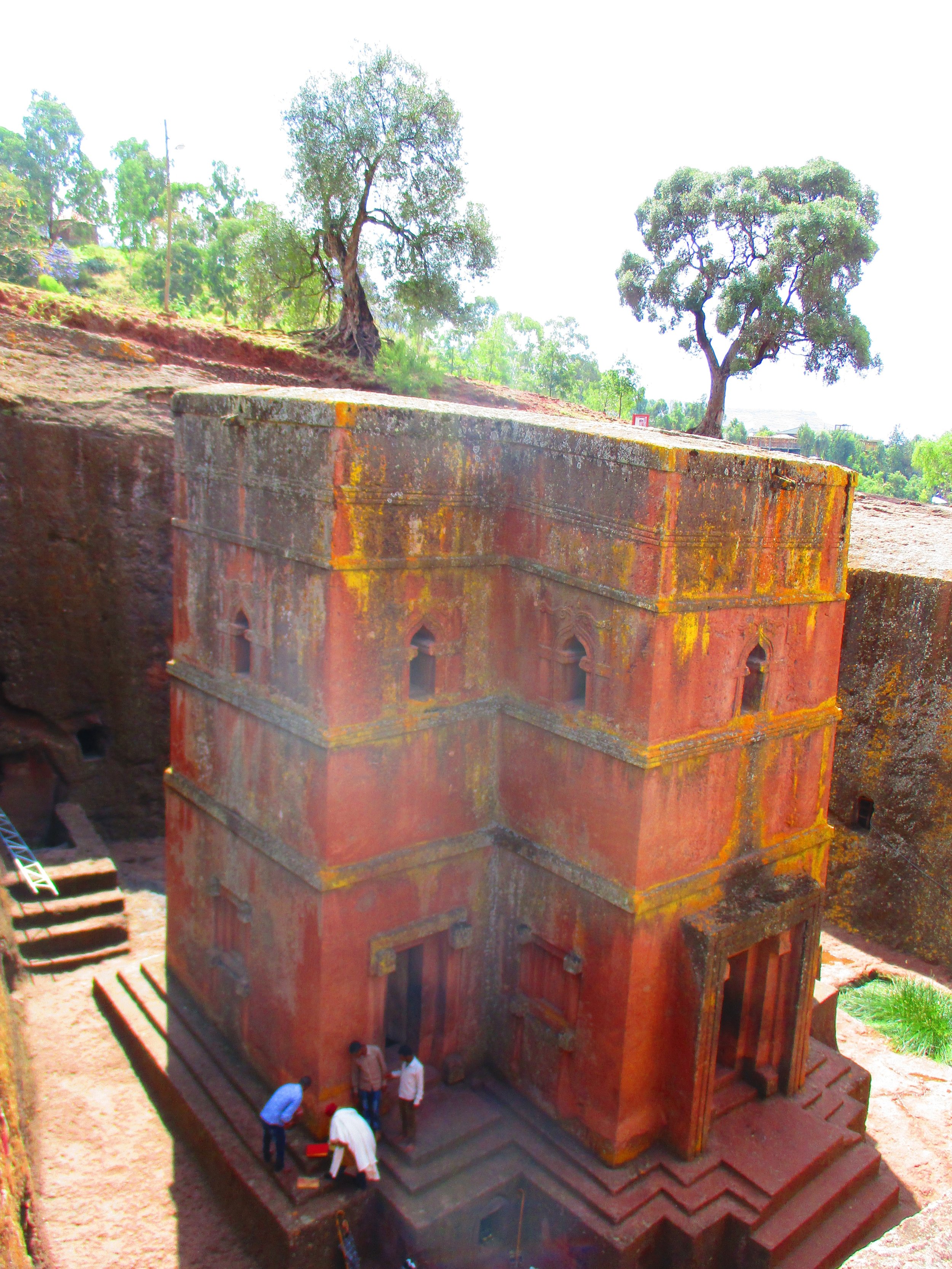 The Church of St George Church / Bete Giyorgis, carved out of the mountain.