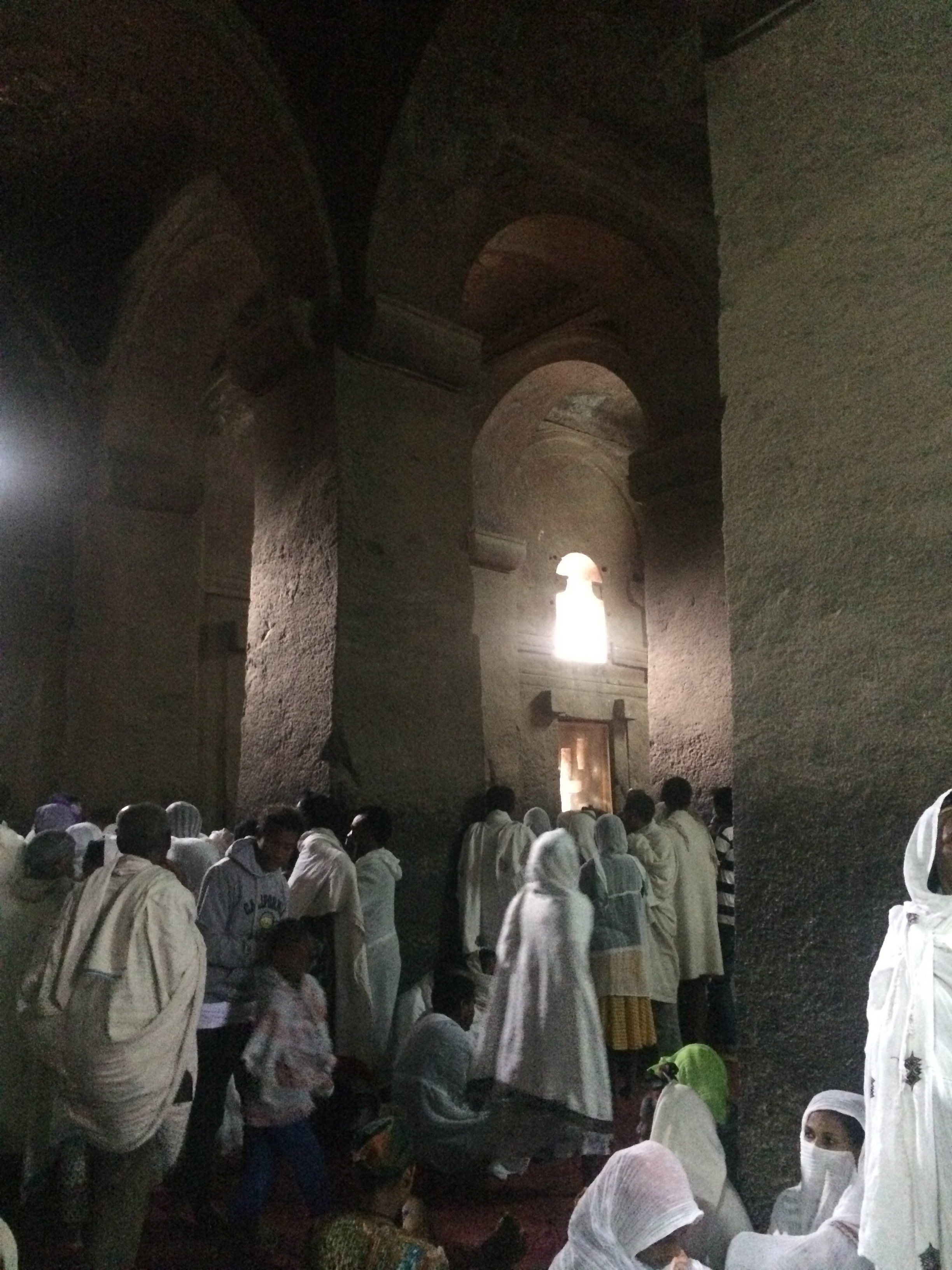 Worshippers attending the service