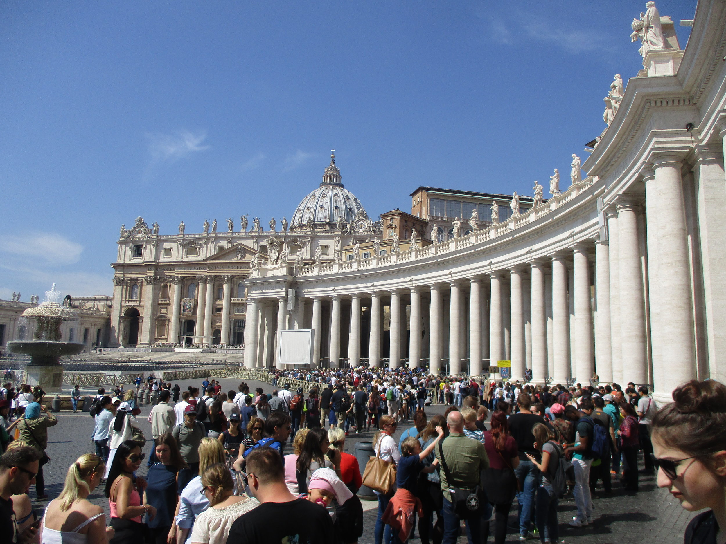 St. Peter's square at the Vatican. That's about 1/4 of the queue to get into the Sistine chapel
